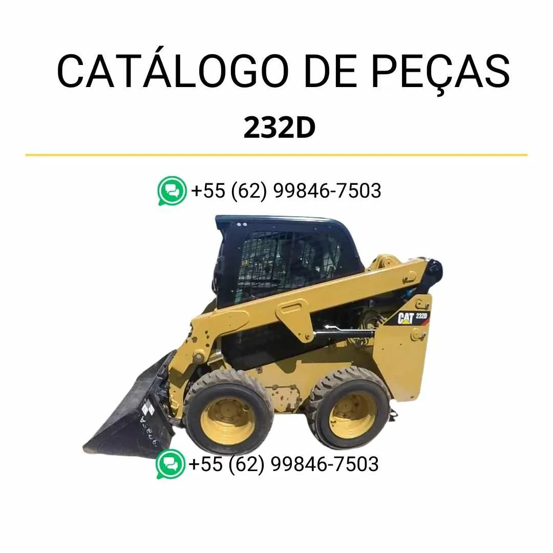 Catálogo de peças Caterpillar 232D em PDF com ilustrações técnicas detalhadas e lista completa de componentes originais da mini carregadeira.