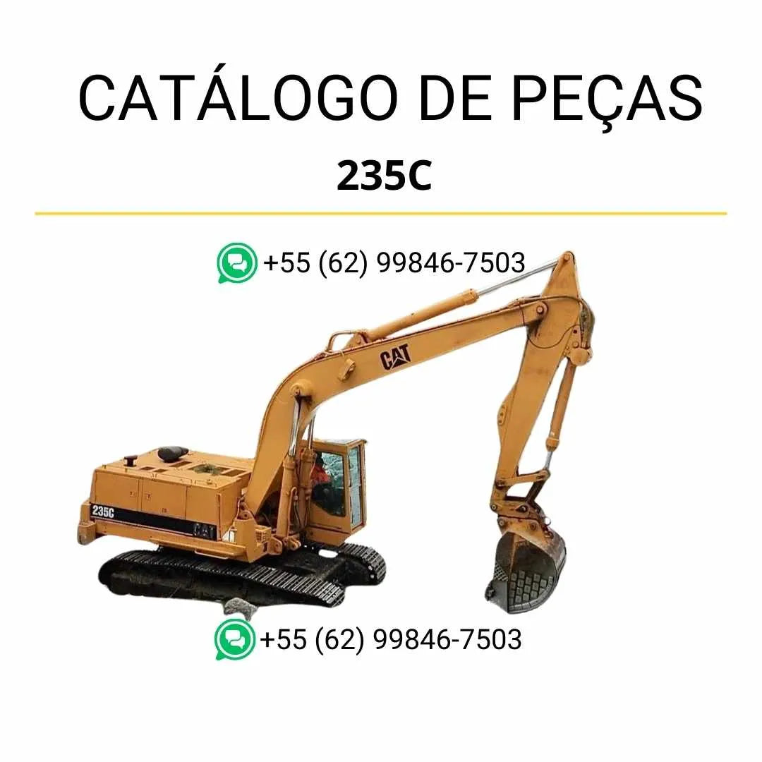 Catálogo de peças Caterpillar 235C em PDF, com diagramas técnicos detalhados e lista completa de componentes originais da escavadeira.