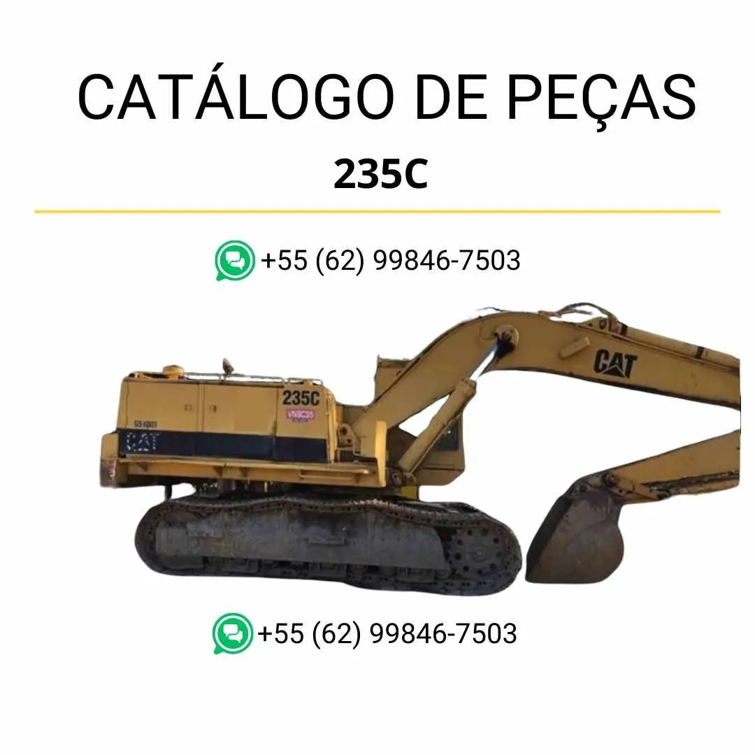 Catálogo de peças Caterpillar 235C Front Shovel em PDF, com diagramas técnicos detalhados e identificação completa dos componentes originais.