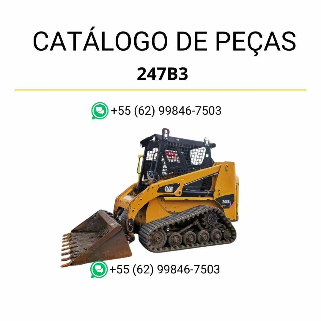 Catálogo de peças Caterpillar 247B3 em PDF com diagramas técnicos precisos e lista completa de componentes originais da mini carregadeira.