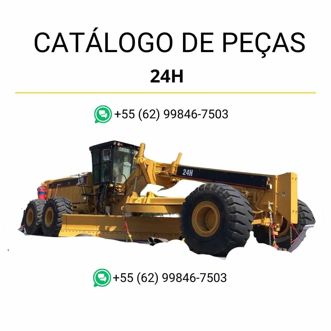 Catálogo de peças Caterpillar 24H em PDF com ilustrações técnicas detalhadas e lista completa de componentes originais da motoniveladora.