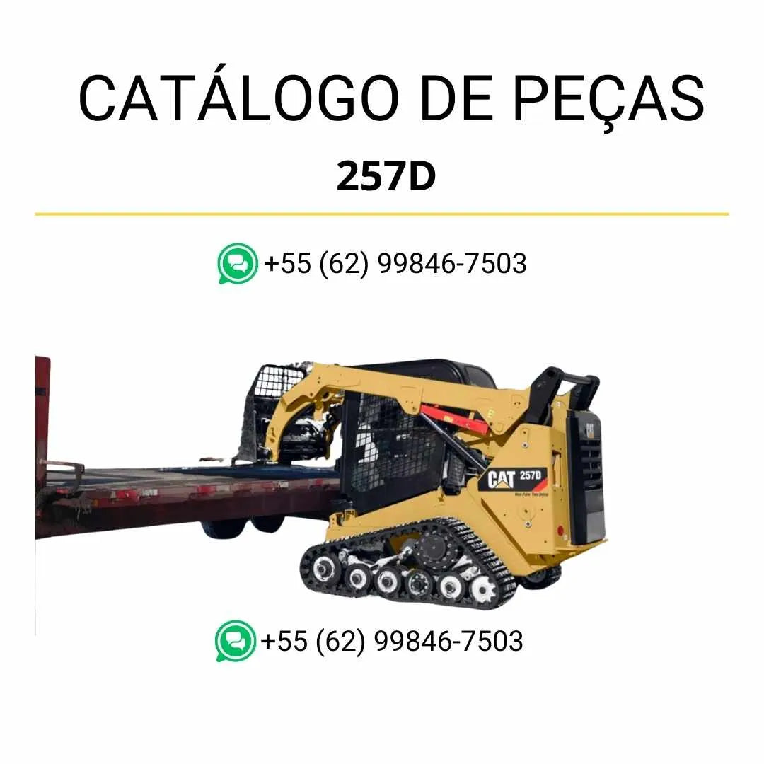 Catálogo de Peças Caterpillar 257D em PDF com diagramas detalhados e lista completa de componentes originais da mini carregadeira.
