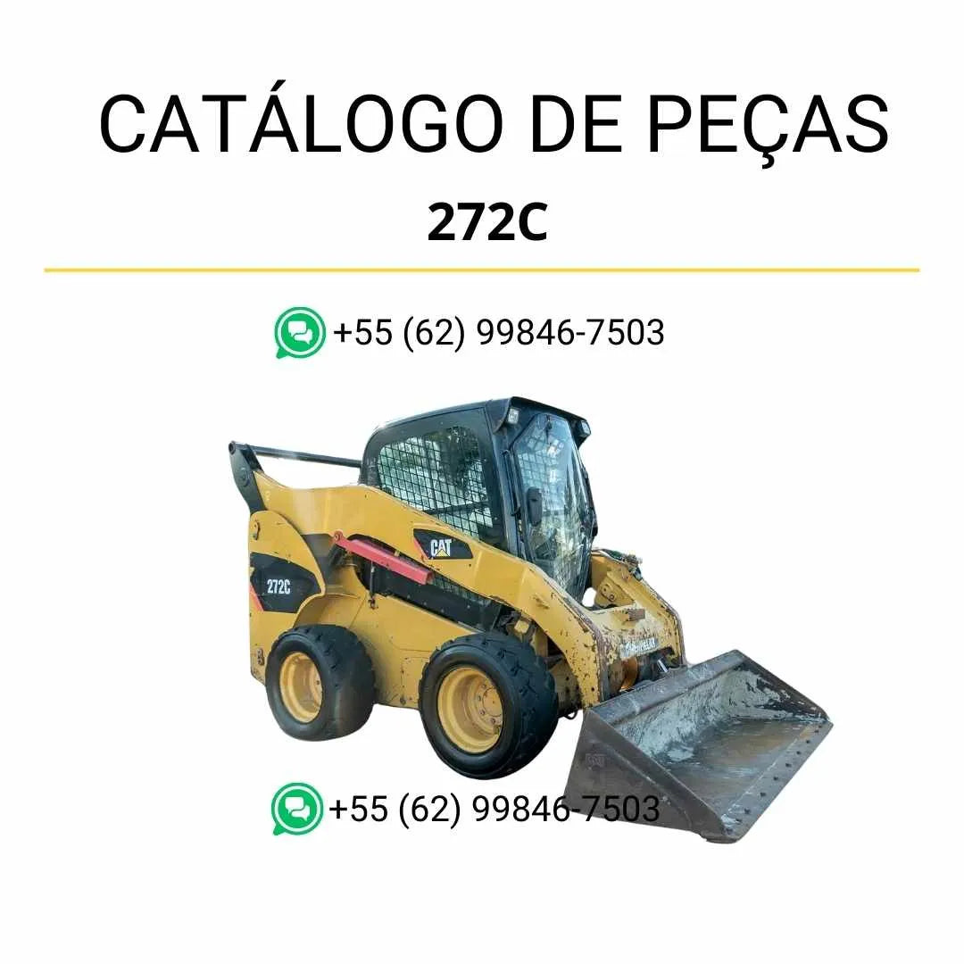Catálogo de peças Caterpillar 272C em PDF com diagramas técnicos ilustrados e lista completa de componentes originais da mini carregadeira.