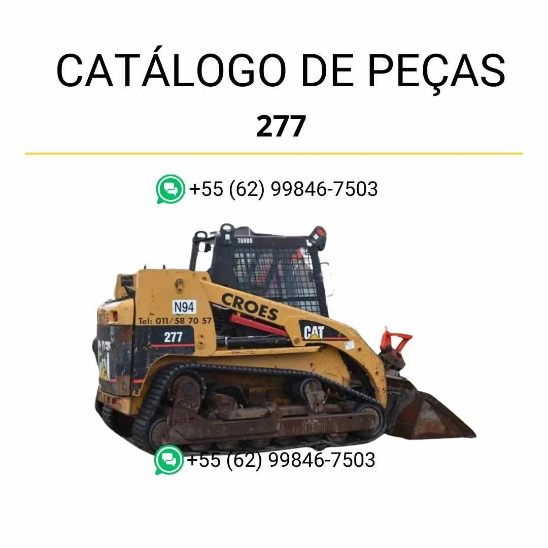 Catálogo de peças Caterpillar 277 em PDF com ilustrações técnicas detalhadas e lista completa de componentes originais.