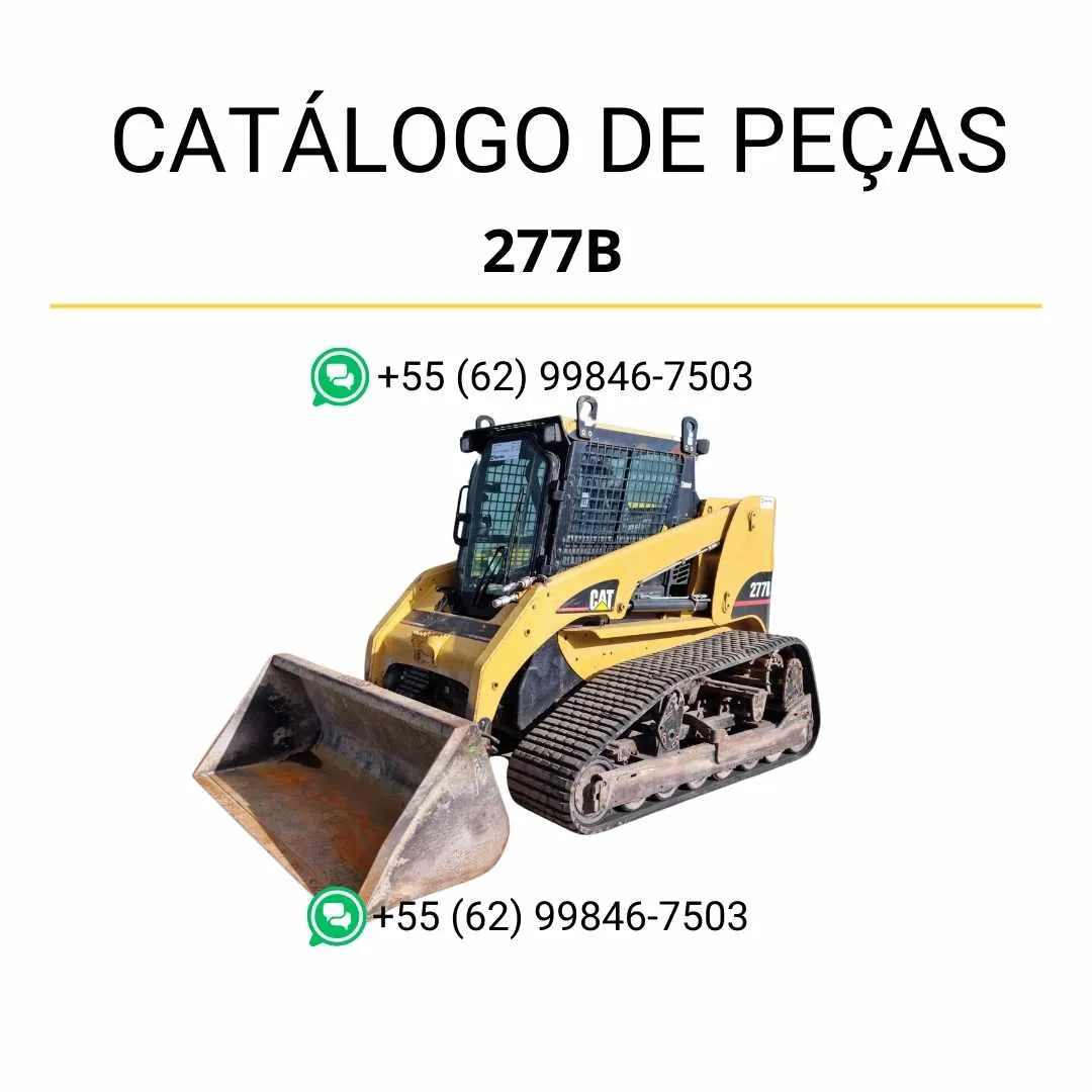Catálogo de peças Caterpillar 277B em PDF com diagramas ilustrativos e lista detalhada de componentes originais da mini carregadeira.