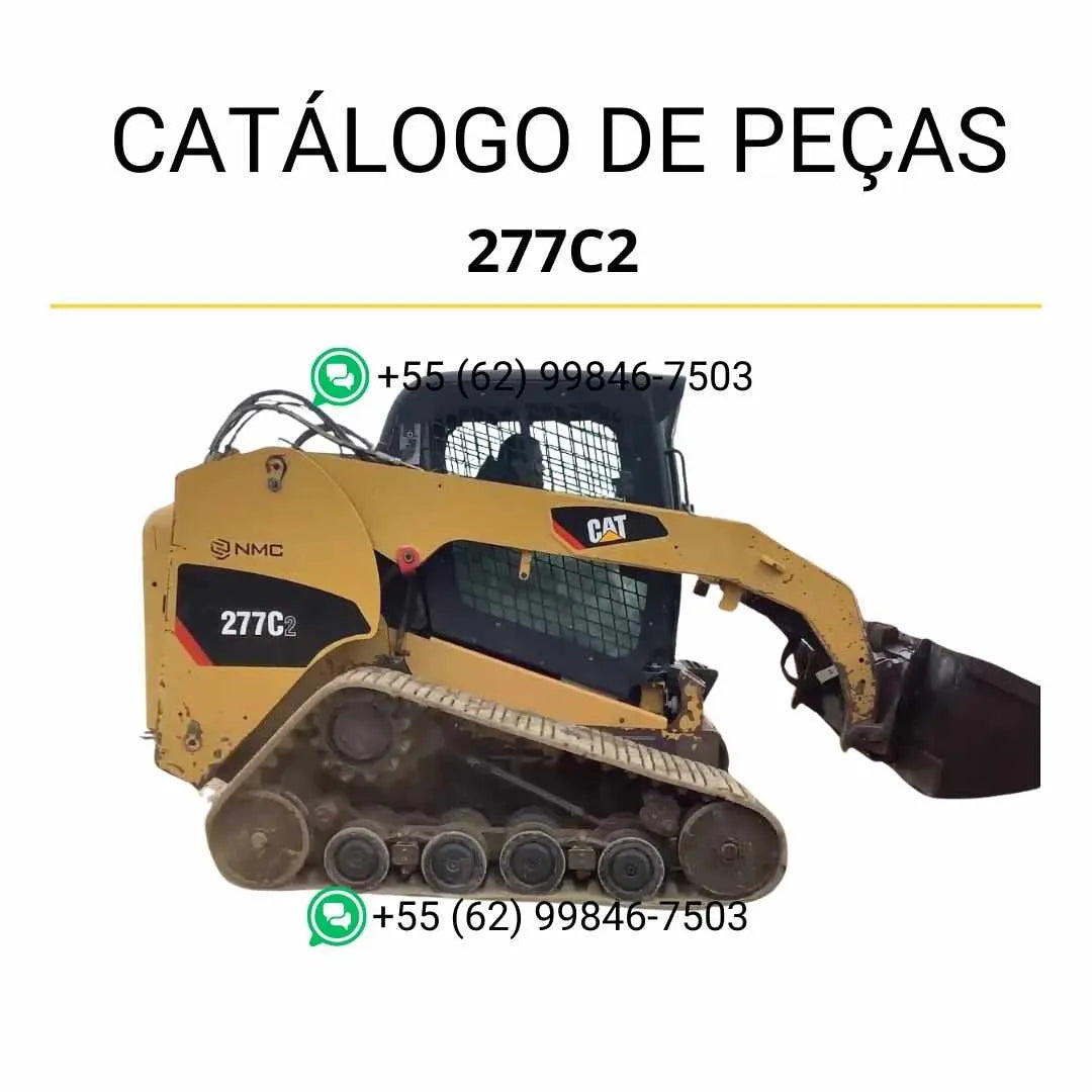 Catálogo de peças Caterpillar 277C2 em PDF com diagramas técnicos e identificação precisa de componentes originais.