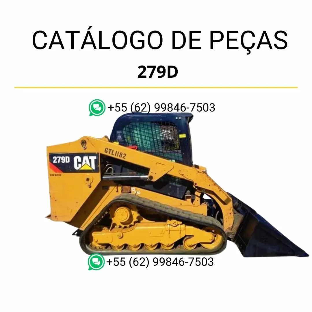 Catálogo de peças Caterpillar 279D em PDF com ilustrações técnicas detalhadas e lista completa de componentes originais da mini carregadeira.