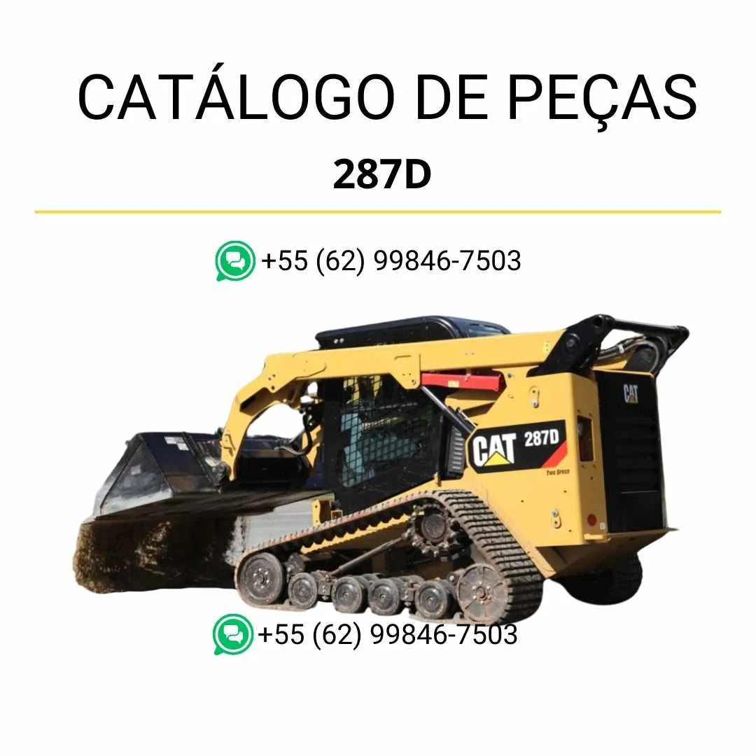 Catálogo de peças Caterpillar 287D em PDF com diagramas técnicos completos e lista detalhada de componentes originais da mini carregadeira.