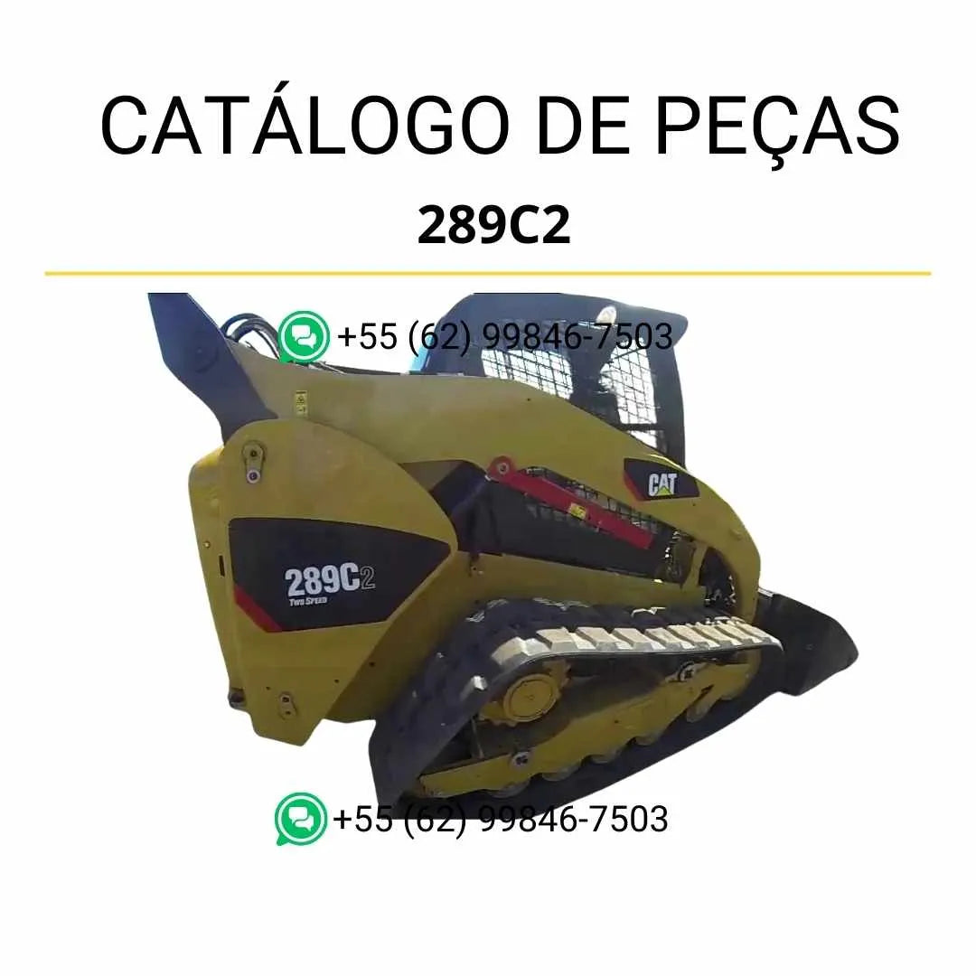 Catálogo de peças Caterpillar 289C2 em PDF com diagramas técnicos precisos e lista completa de componentes originais da mini carregadeira.
