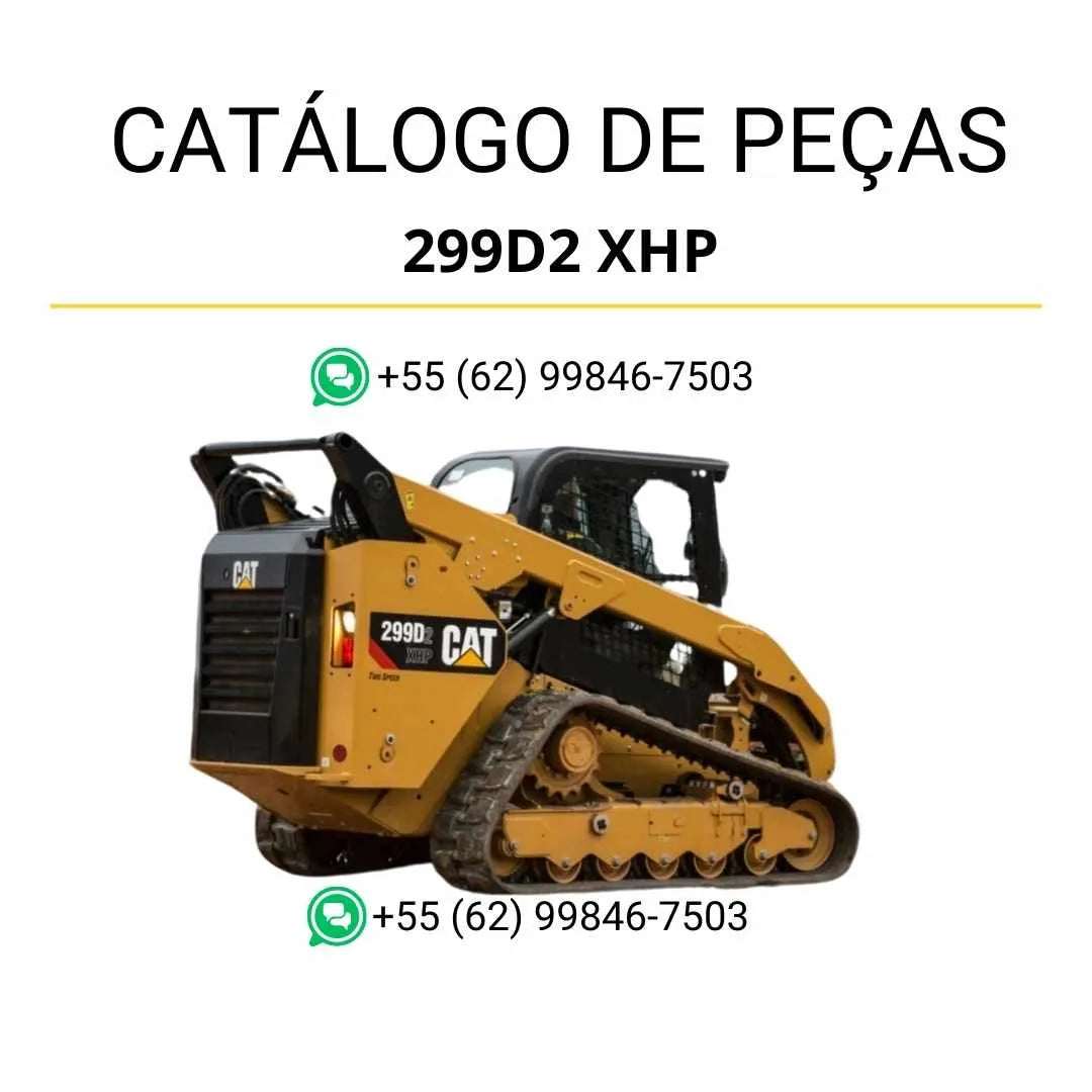 Catálogo de peças Caterpillar 299D2 XHP em PDF com ilustrações detalhadas e lista de componentes originais da mini carregadeira.