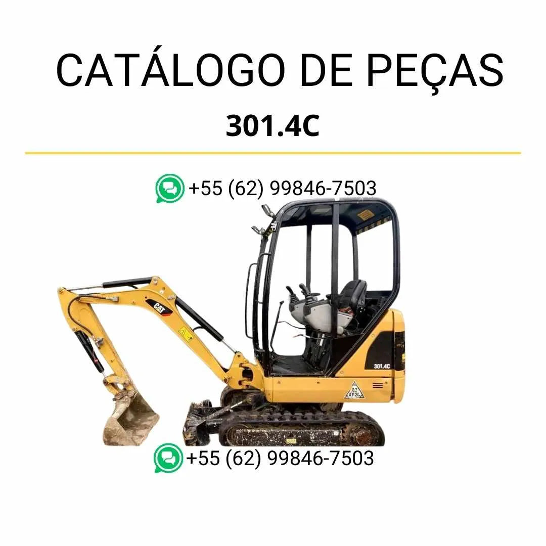 Catálogo de peças Caterpillar 301.4C mini escavadeira hidráulica em PDF com diagramas técnicos detalhados e lista completa de componentes originais.