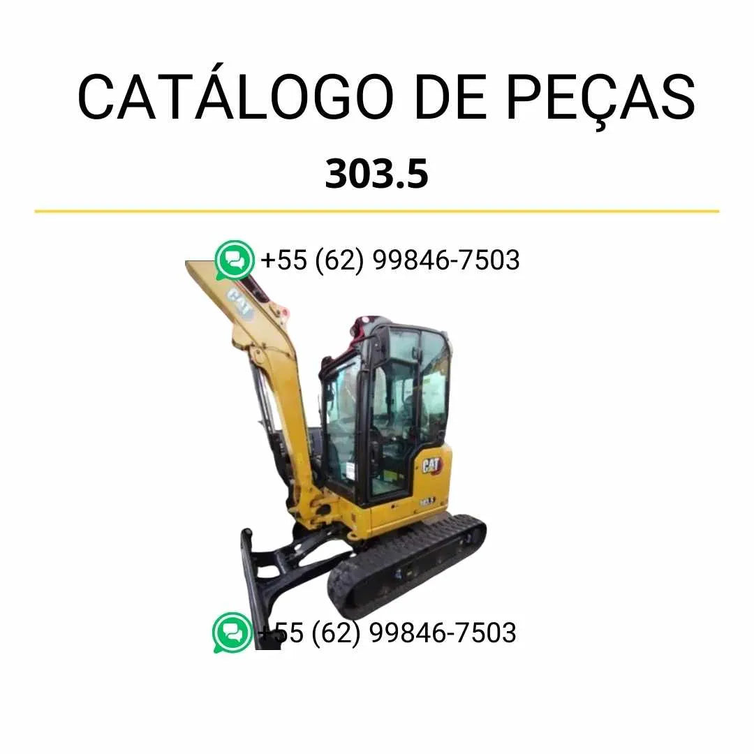 Catálogo de peças Caterpillar 303.5 mini escavadeira hidráulica em PDF com ilustrações técnicas detalhadas e lista completa de componentes originais.