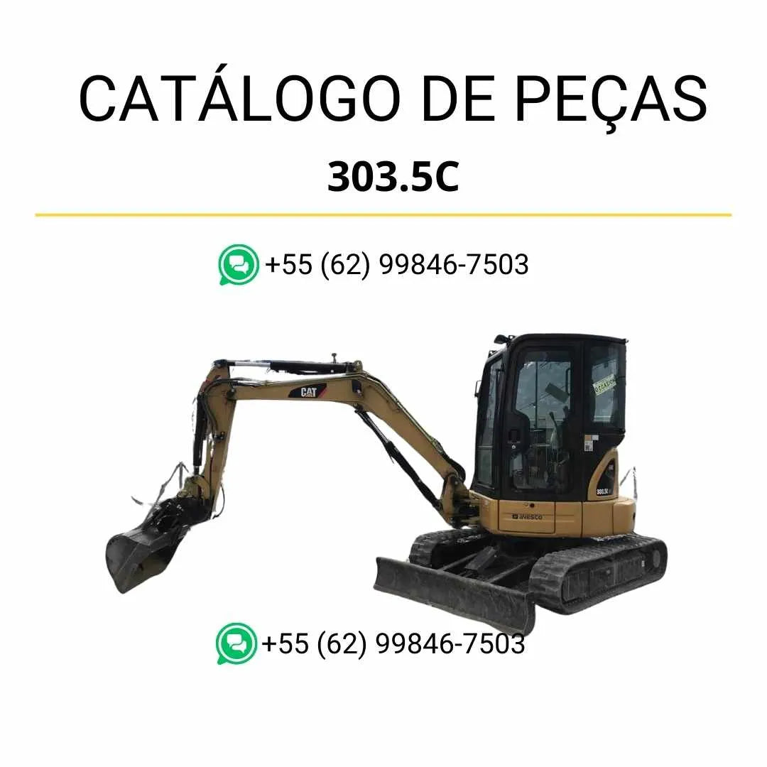 Catálogo de peças Caterpillar 303.5C mini escavadeira hidráulica em PDF com diagramas técnicos completos, ilustrações detalhadas e lista de componentes originais.