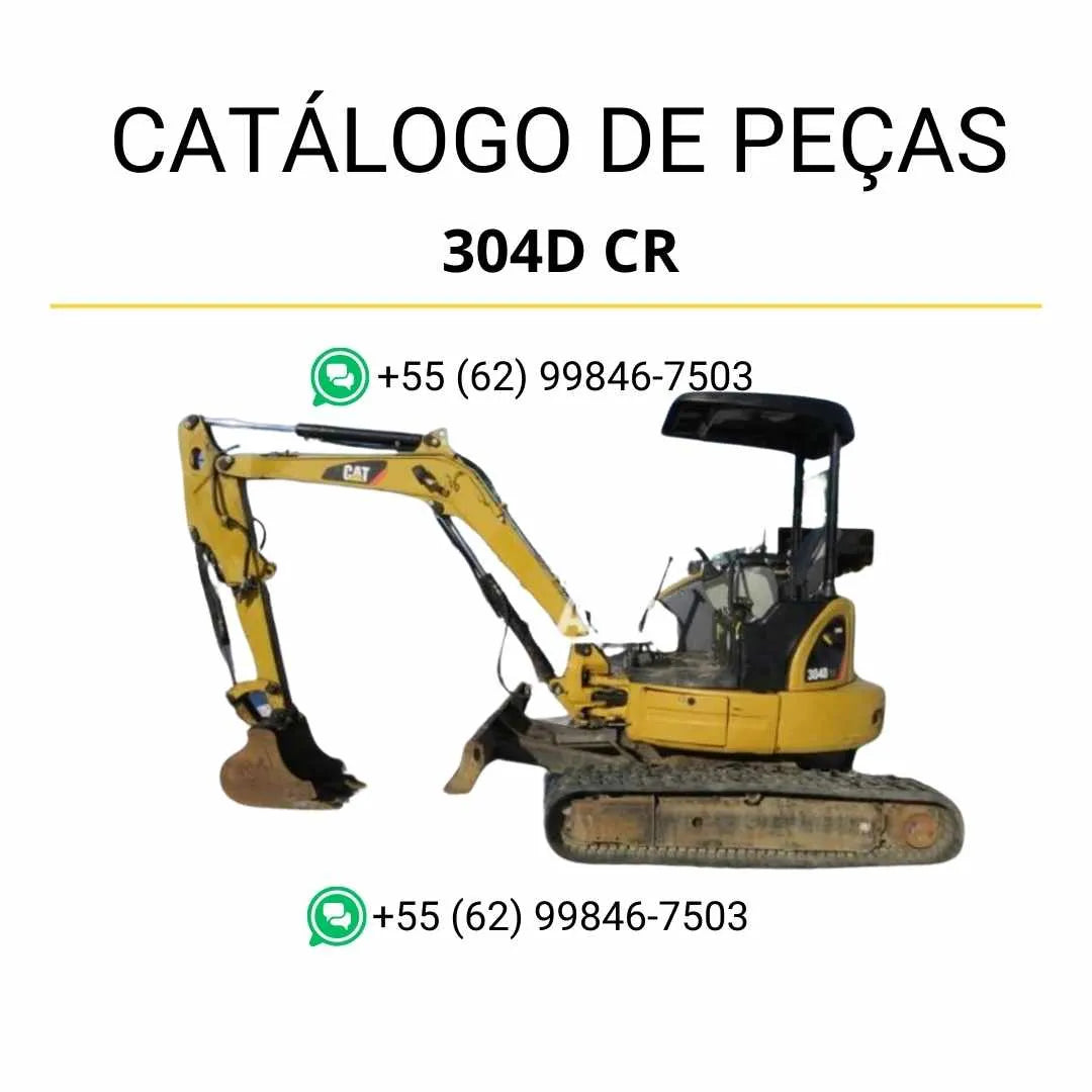 Catálogo de peças Caterpillar 304D CR mini escavadeira hidráulica em PDF com diagramas completos, ilustrações técnicas e identificação precisa de componentes.