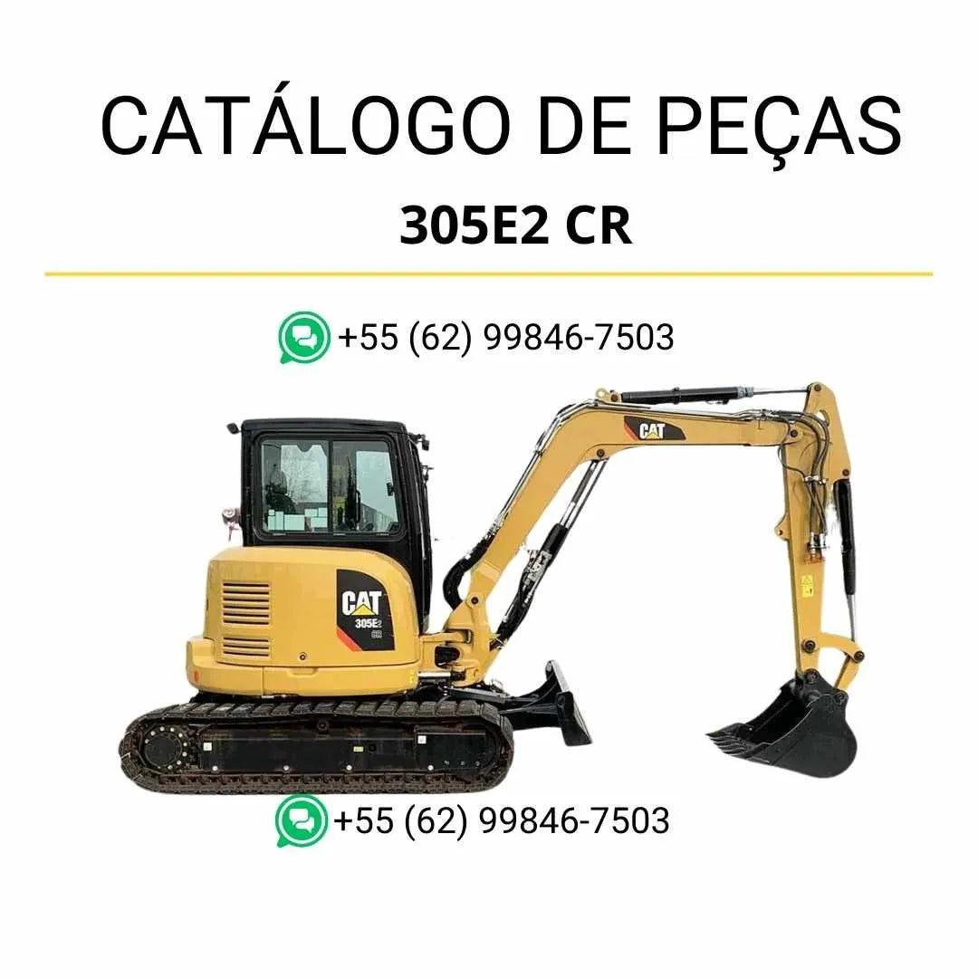 Catálogo de peças Caterpillar 305E2 CR mini escavadeira hidráulica em PDF com ilustrações detalhadas, códigos originais e vistas explodidas completas.
