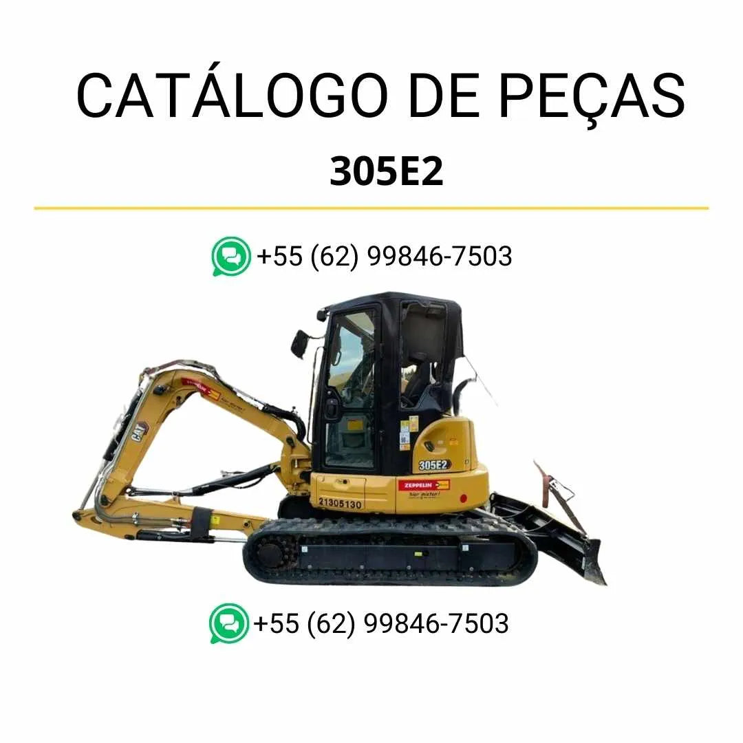 Catálogo de peças Caterpillar 305E2 mini escavadeira hidráulica em PDF com diagramas completos, ilustrações técnicas e lista detalhada de componentes originais.