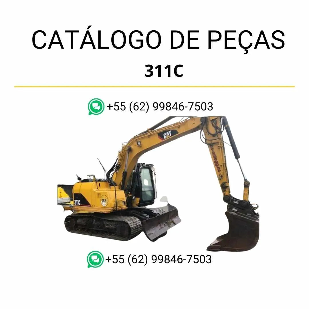 Catálogo de peças Caterpillar 311C em PDF, com vistas explodidas, códigos originais e ilustrações detalhadas da escavadeira.