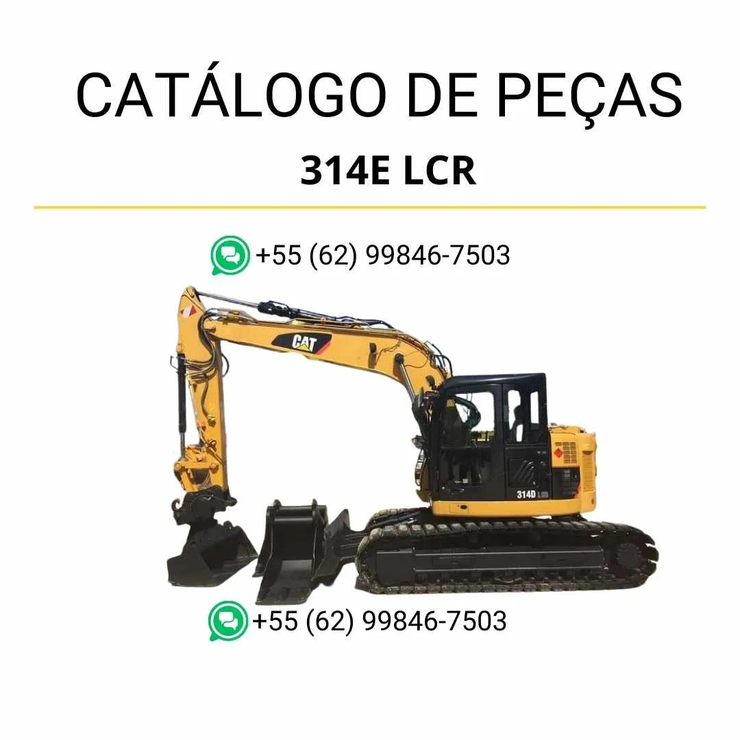 Catálogo de peças Caterpillar 314D LCR em PDF com diagramas detalhados e identificação precisa dos componentes da escavadeira.