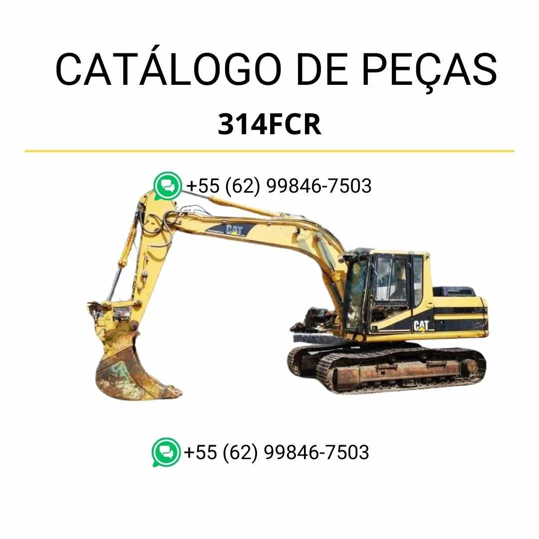Catálogo de peças Caterpillar 314F CR em PDF com ilustrações técnicas detalhadas e identificação completa dos componentes da escavadeira.