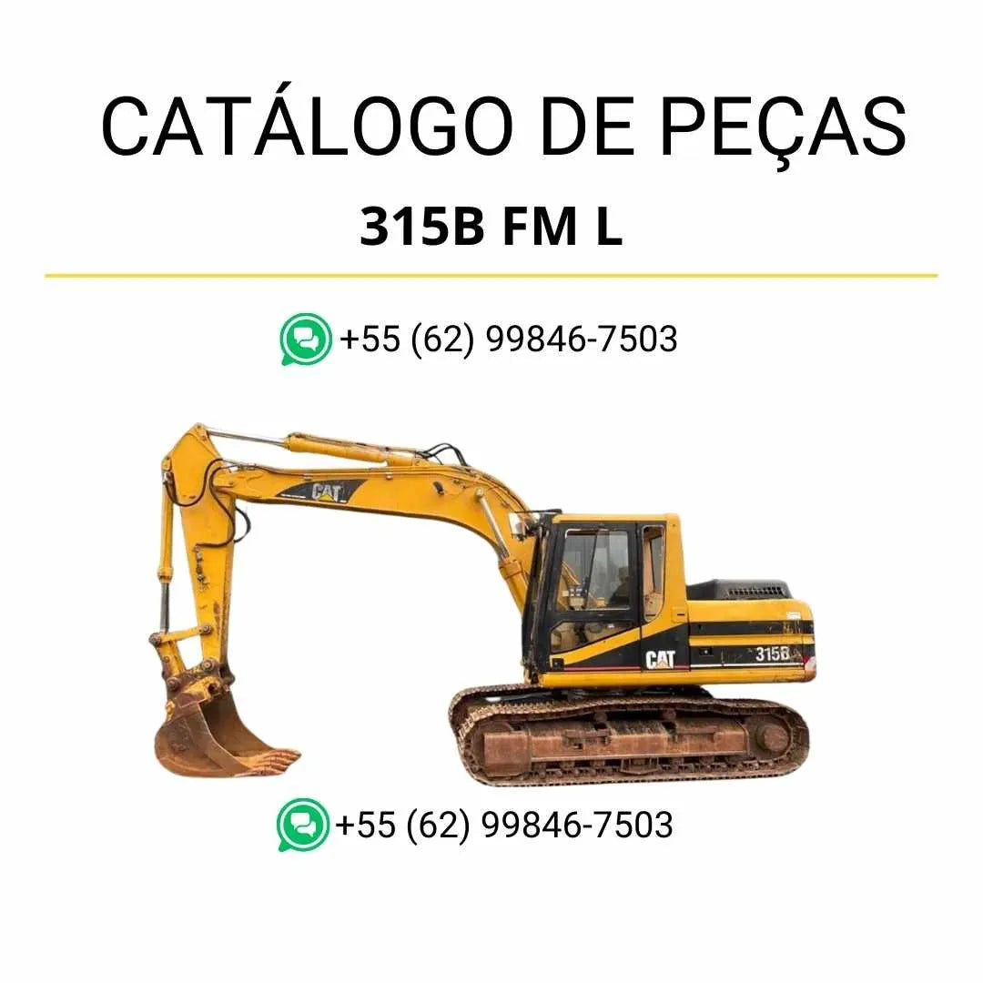 Catálogo de peças Caterpillar 315B FM L em PDF com diagramas técnicos detalhados e lista completa de componentes da escavadeira.