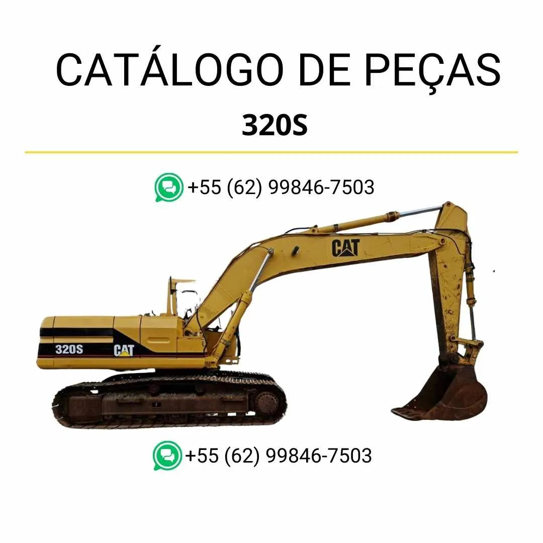 Catálogo de peças Caterpillar 320S em PDF com ilustrações técnicas precisas e lista completa de componentes originais da escavadeira.
