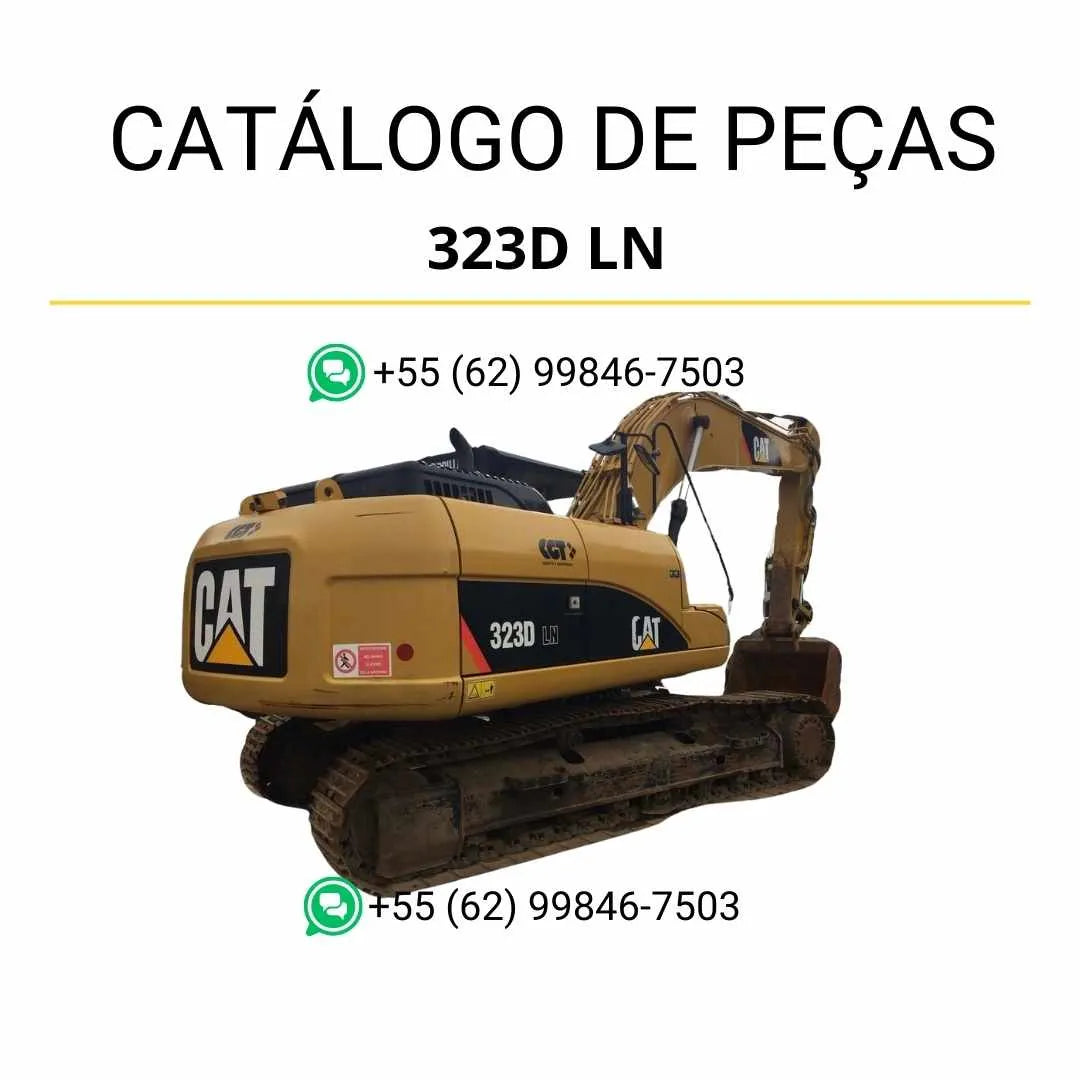 Catálogo de peças Caterpillar 323D LN Mobile Hyd Power em PDF com diagramas detalhados e lista completa de componentes originais.