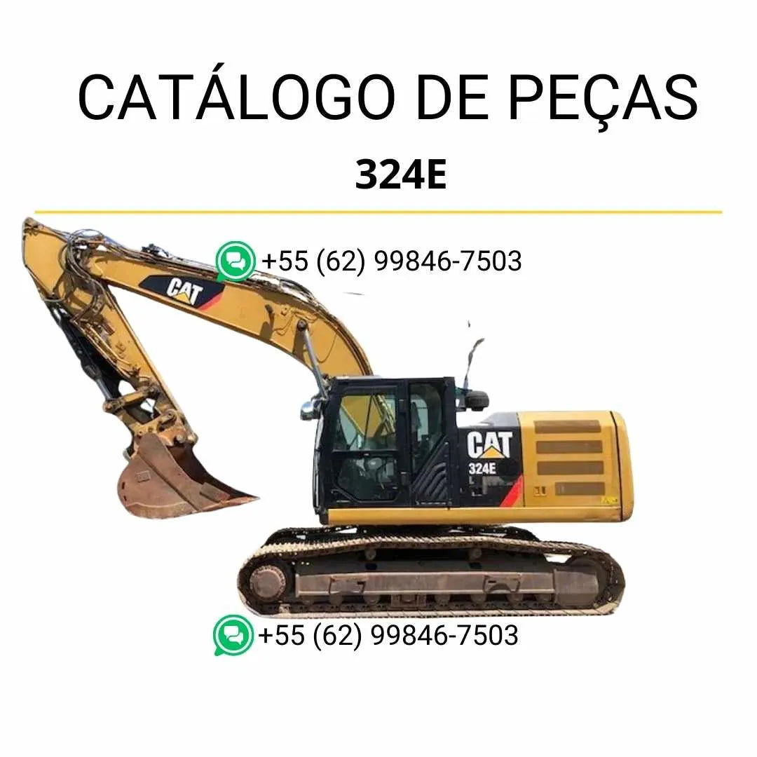 Catálogo de peças Caterpillar 324E escavadeira em PDF com diagramas técnicos detalhados e identificação completa de componentes originais.