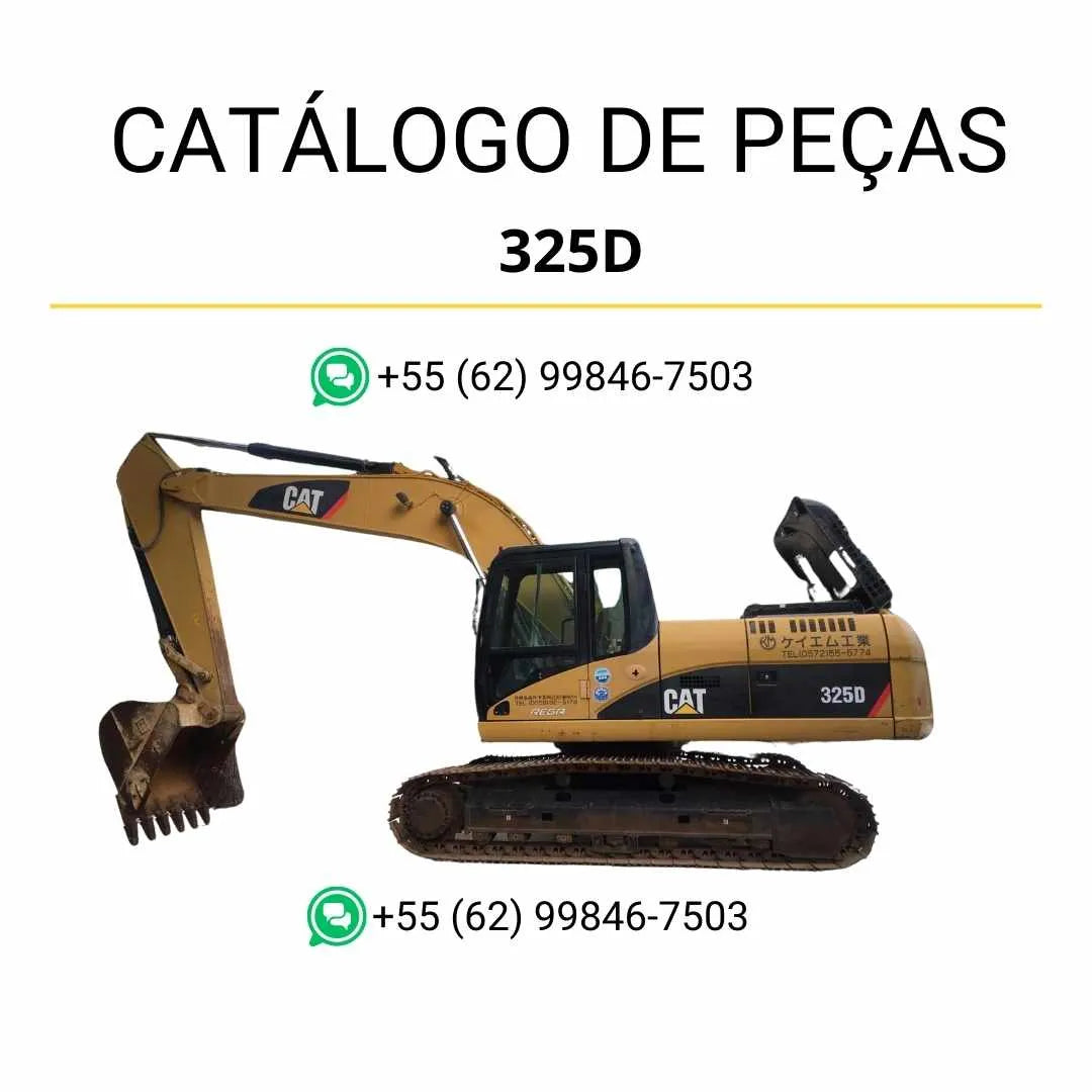 Catálogo de peças Caterpillar 325D em PDF, com ilustrações técnicas detalhadas e lista completa de componentes originais