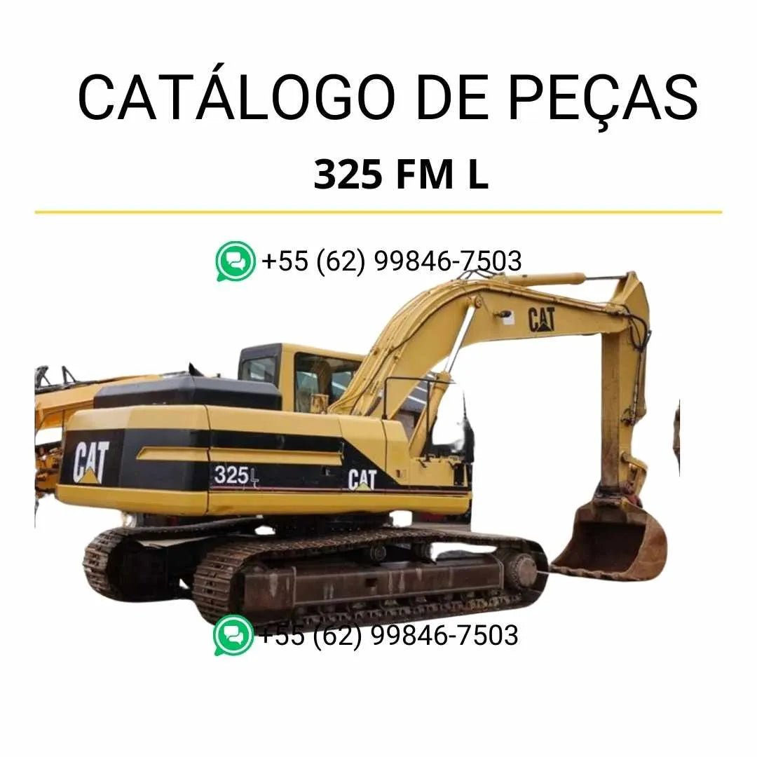 Catálogo de peças Caterpillar 325FML em PDF com ilustrações técnicas detalhadas e identificação completa dos componentes originais.