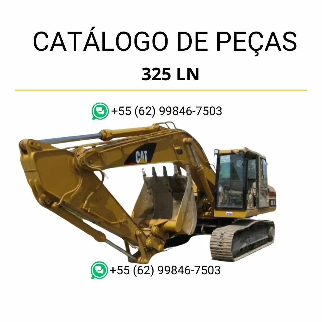 Catálogo de peças Caterpillar 325LN escavadeira em PDF com vistas explodidas, códigos originais e diagramas técnicos completos.
