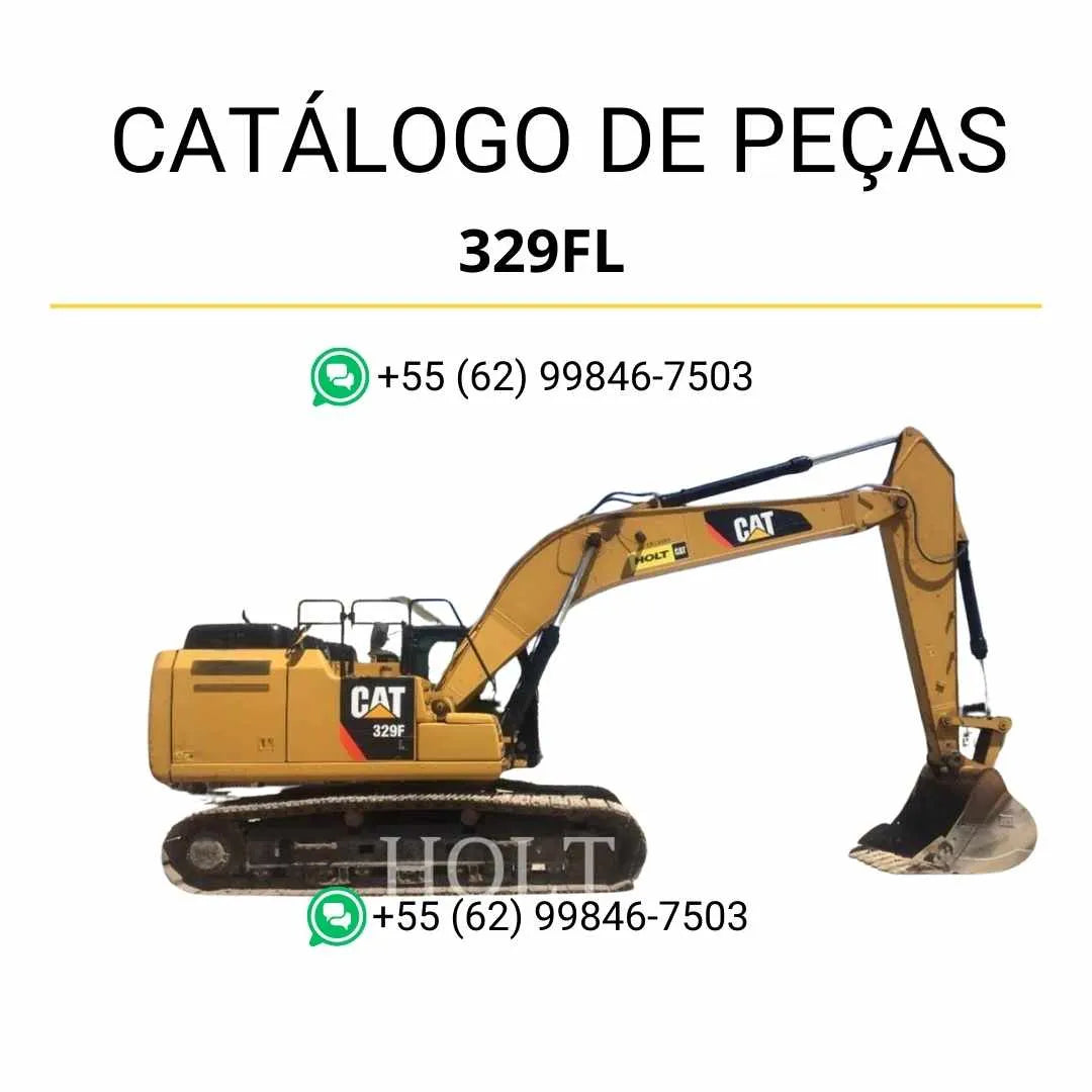 Catálogo de peças Caterpillar 329FL em PDF, com ilustrações técnicas detalhadas e lista completa de componentes originais