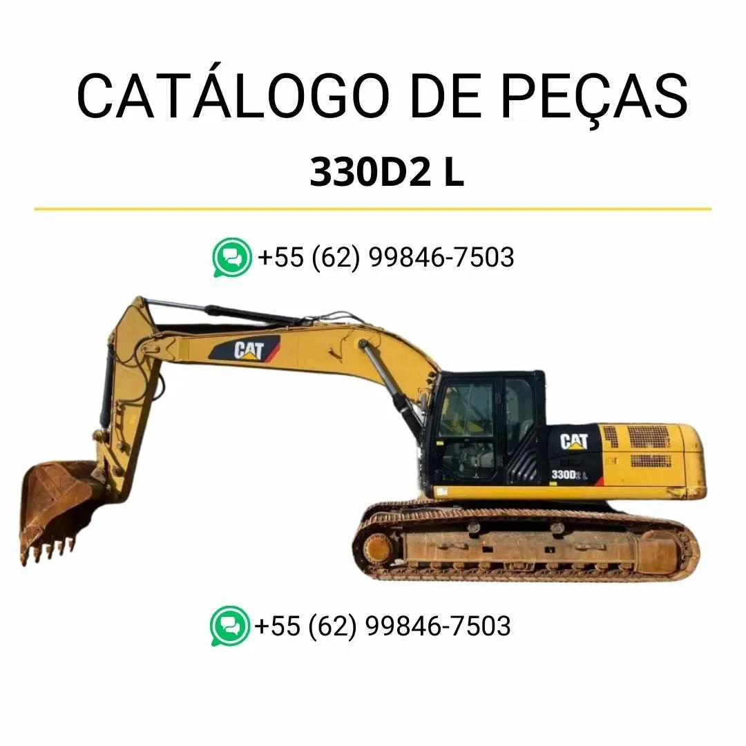 Catálogo de peças Caterpillar 330D2 L escavadeira em PDF com diagramas técnicos detalhados e lista completa de componentes originais.