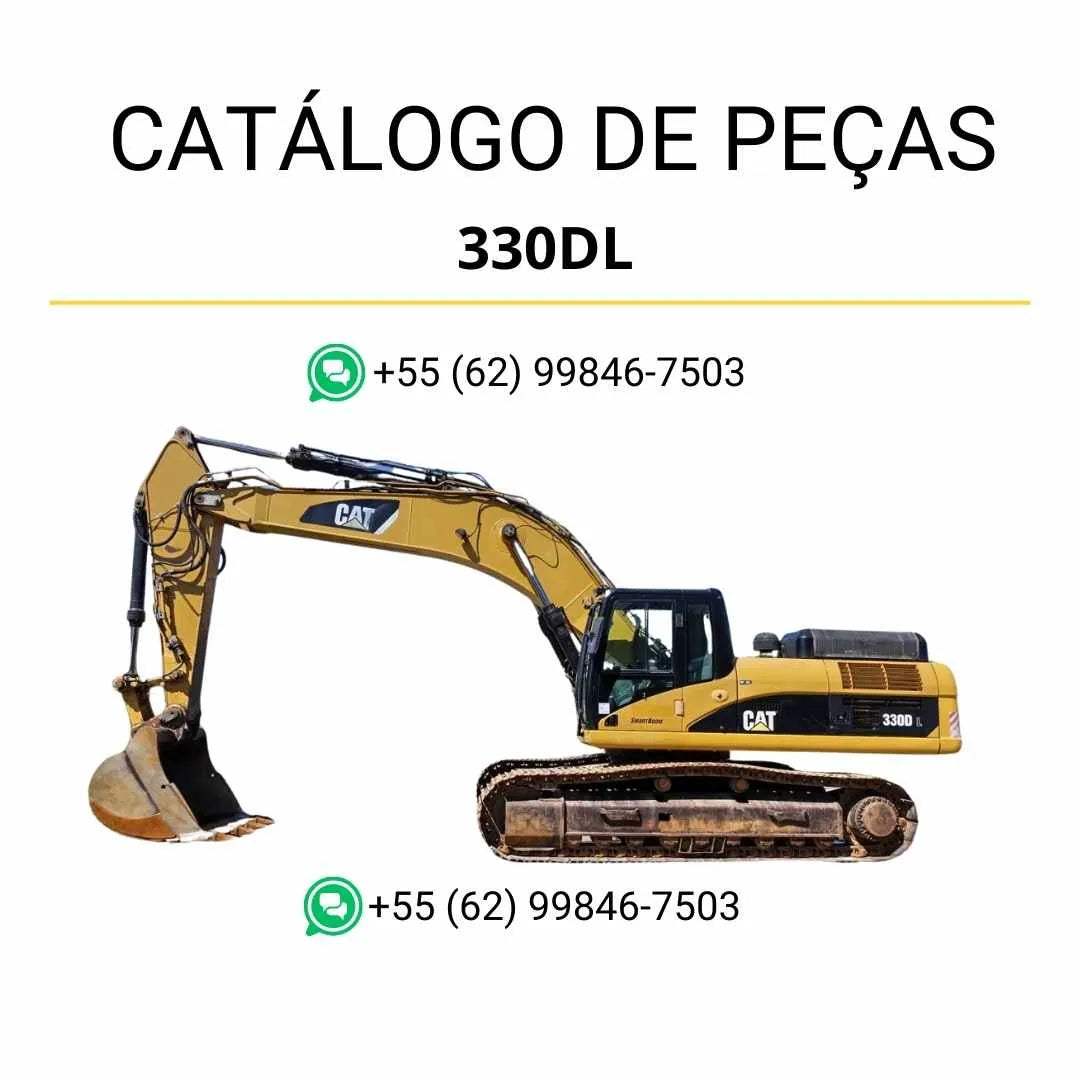 Catálogo de peças Caterpillar 330D L escavadeira em PDF com ilustrações técnicas detalhadas e lista completa de componentes originais.