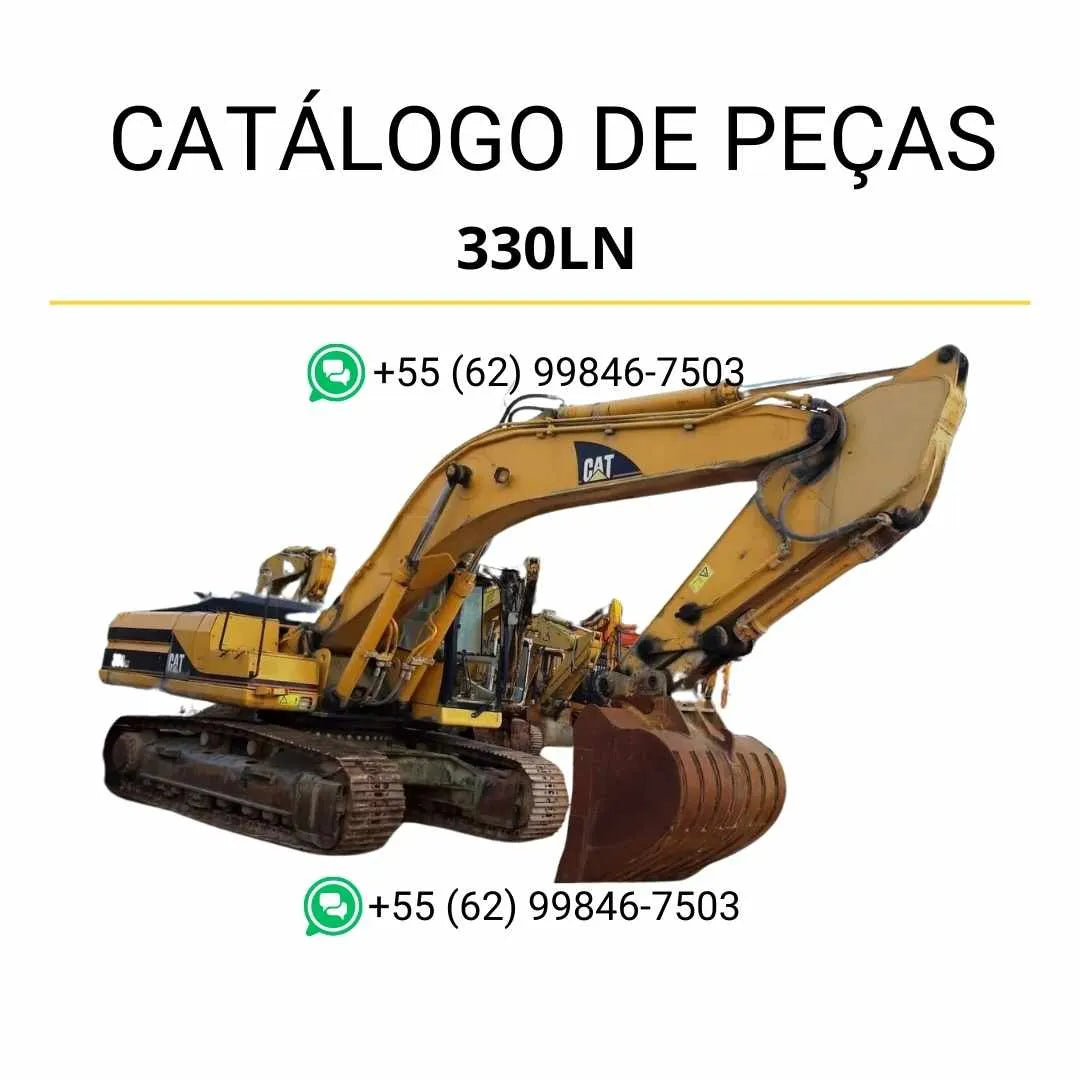 Catálogo de peças Caterpillar 330LN em PDF com lista completa de componentes e ilustrações técnicas da escavadeira