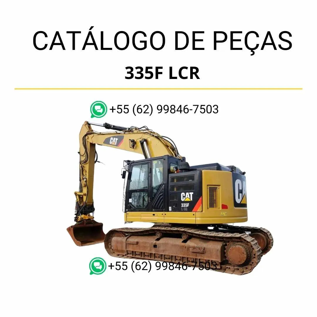 Catálogo de peças Caterpillar 335F LCR escavadeira em PDF com diagramas técnicos detalhados e identificação completa de componentes originais.