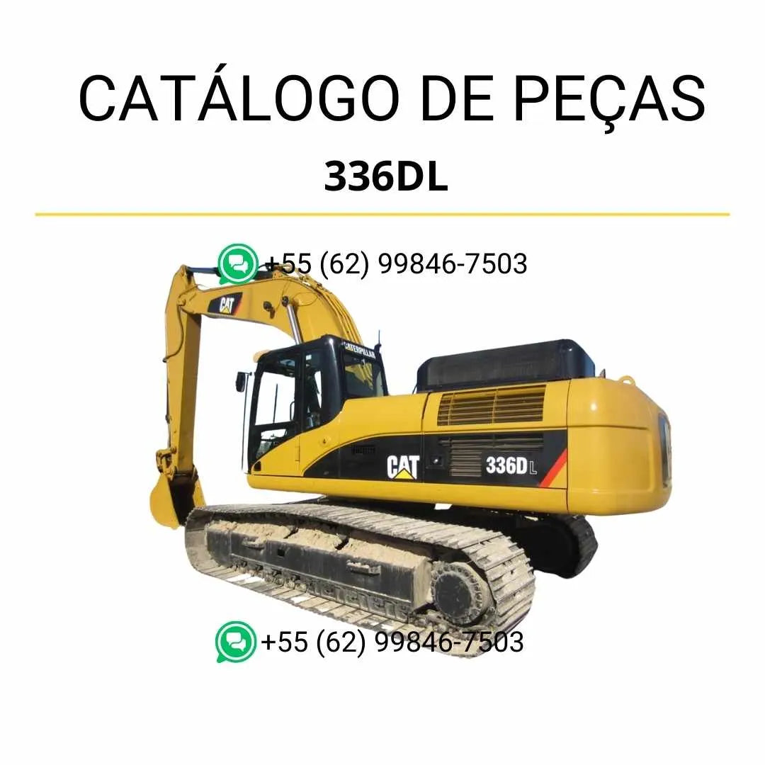 Catálogo de peças Caterpillar 336D L escavadeira em PDF com diagramas ilustrados e lista completa de componentes originais.
