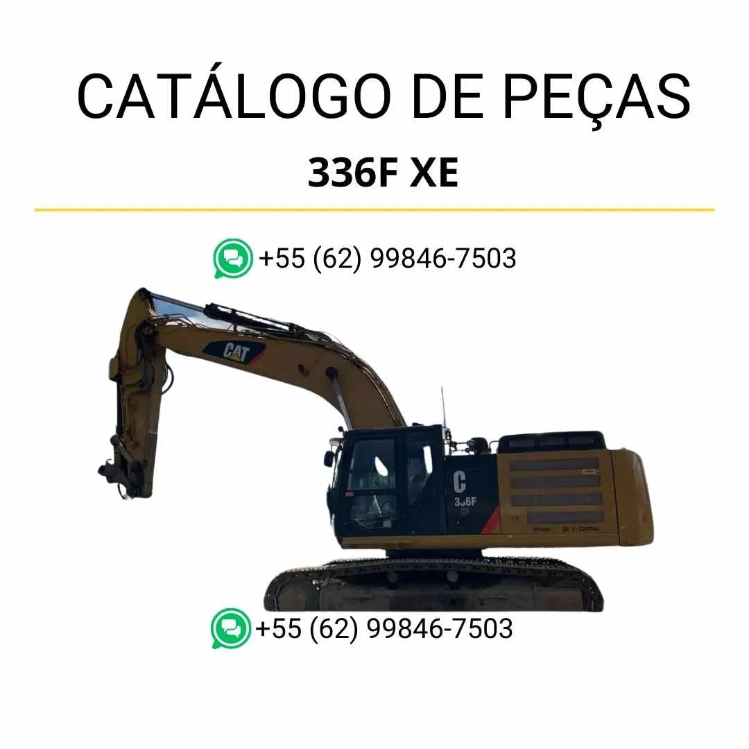 Catálogo de peças Caterpillar 336F XE escavadeira em PDF com ilustrações técnicas detalhadas e identificação completa dos componentes originais.