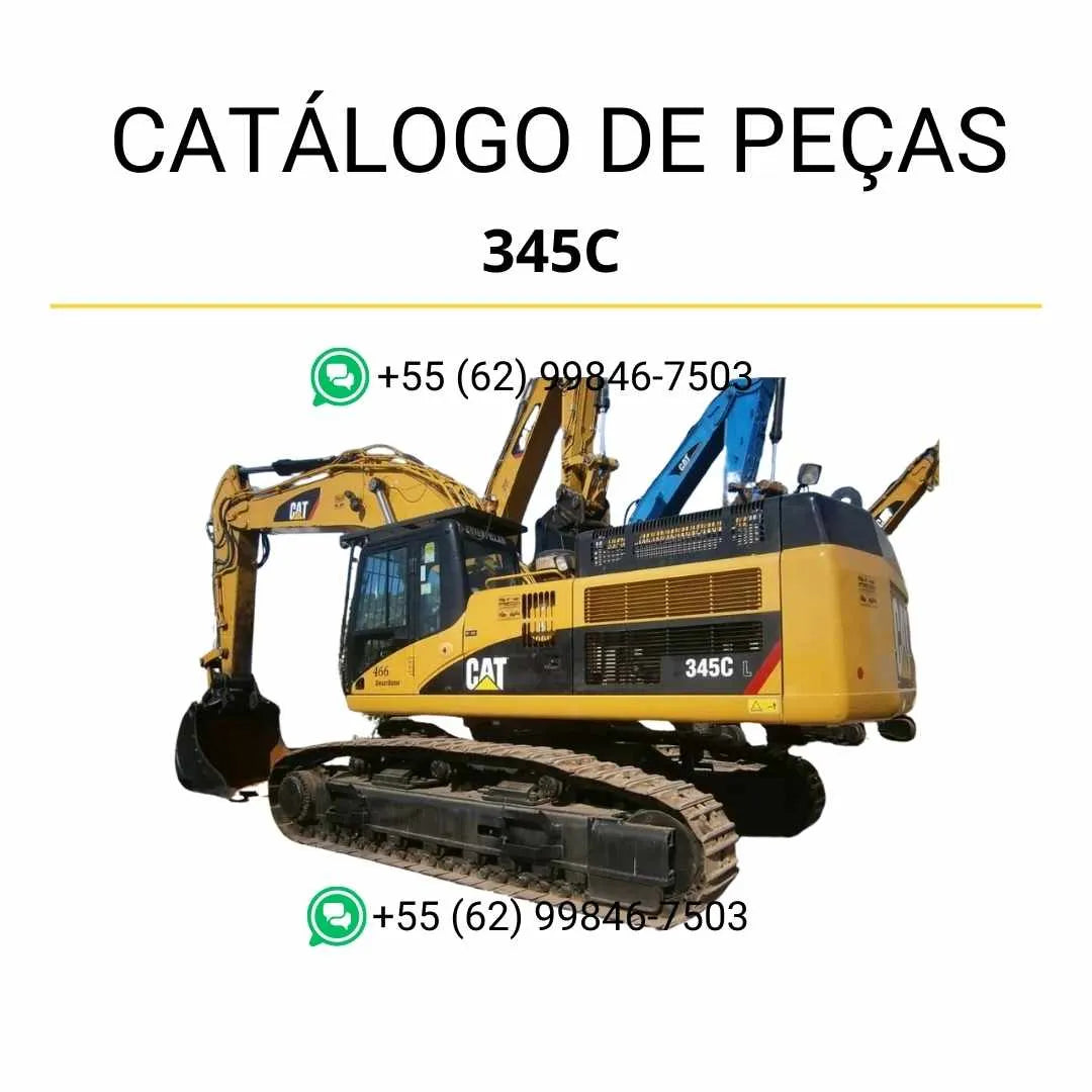 Catálogo de peças Caterpillar 345C L Mobile Hyd Power escavadeira em PDF com diagramas técnicos e lista completa de componentes originais.