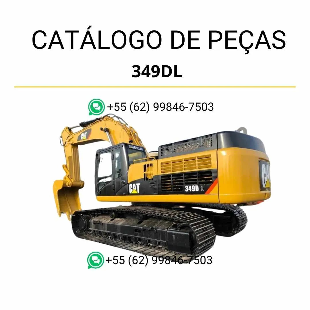 Catálogo de peças Caterpillar 349D L escavadeira em PDF com diagramas técnicos e identificação completa de componentes originais.