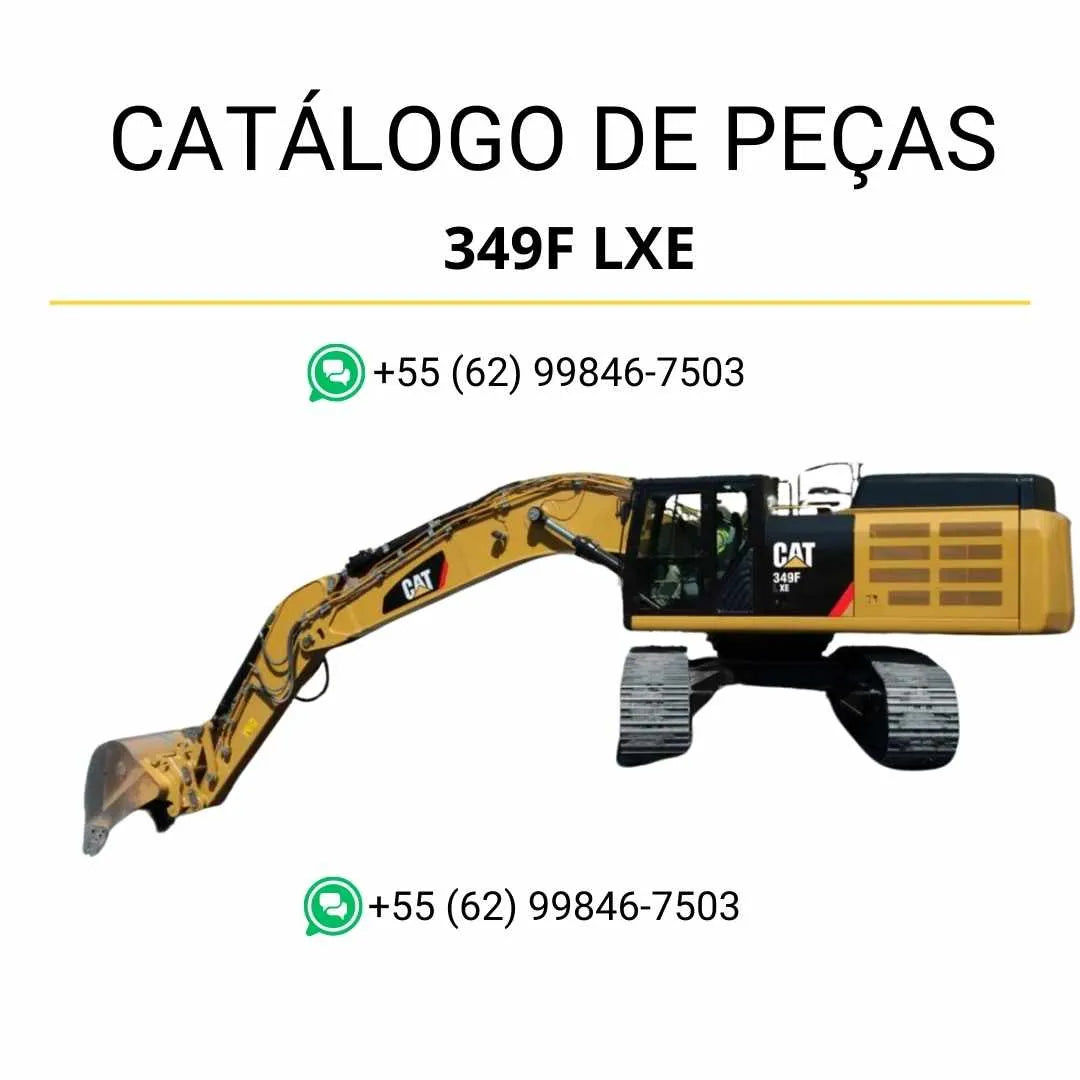 Catálogo de peças Caterpillar 349F LXE em PDF com ilustrações técnicas detalhadas e lista completa dos componentes originais da escavadeira.