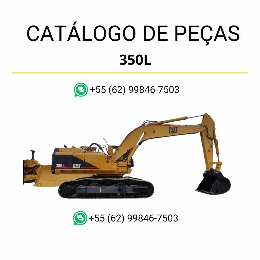 Catálogo de peças Caterpillar 350L em PDF com ilustrações técnicas detalhadas e identificação completa dos componentes originais da escavadeira.