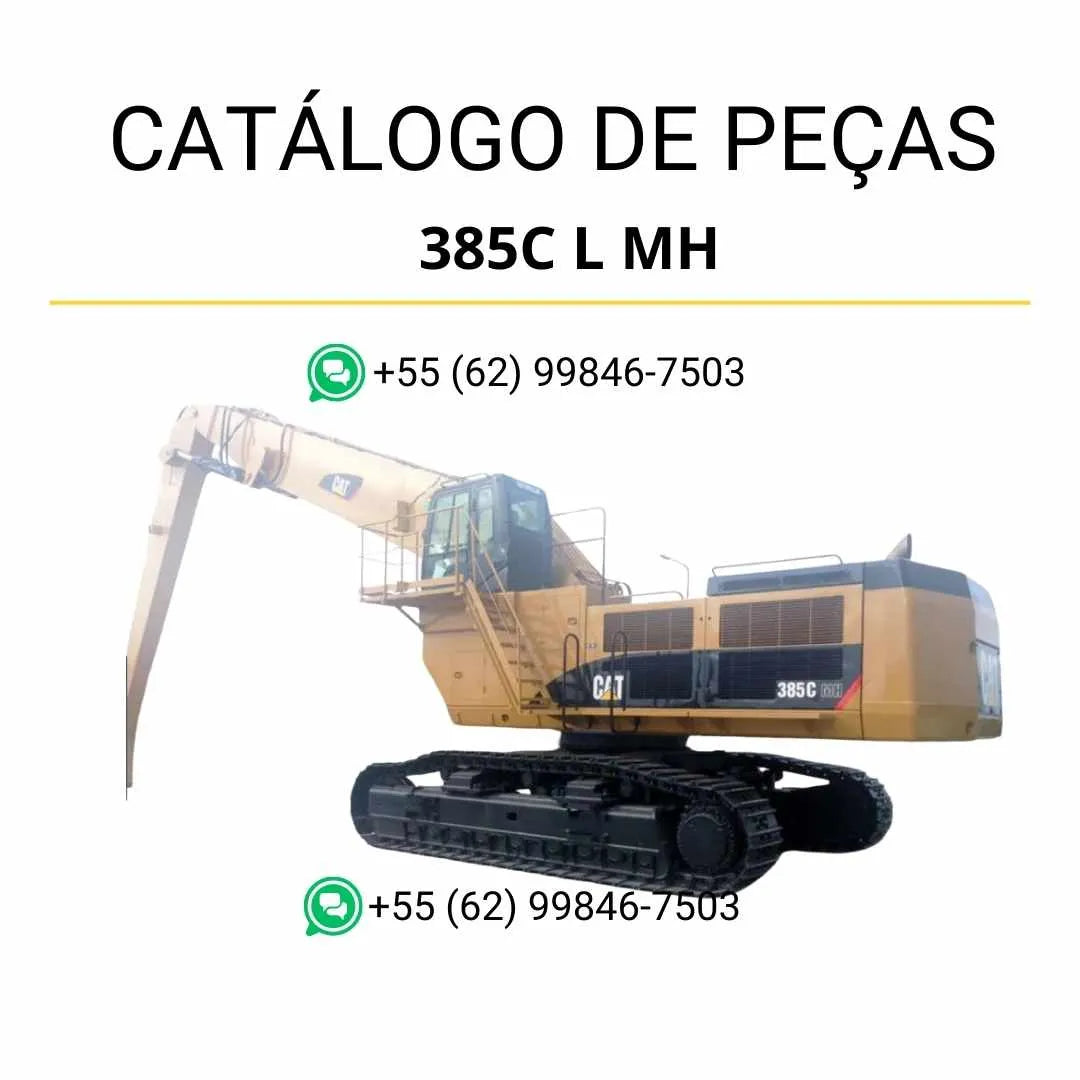 Catálogo de peças Caterpillar 385C L MH em PDF com ilustrações técnicas completas e identificação detalhada de todos os componentes originais.