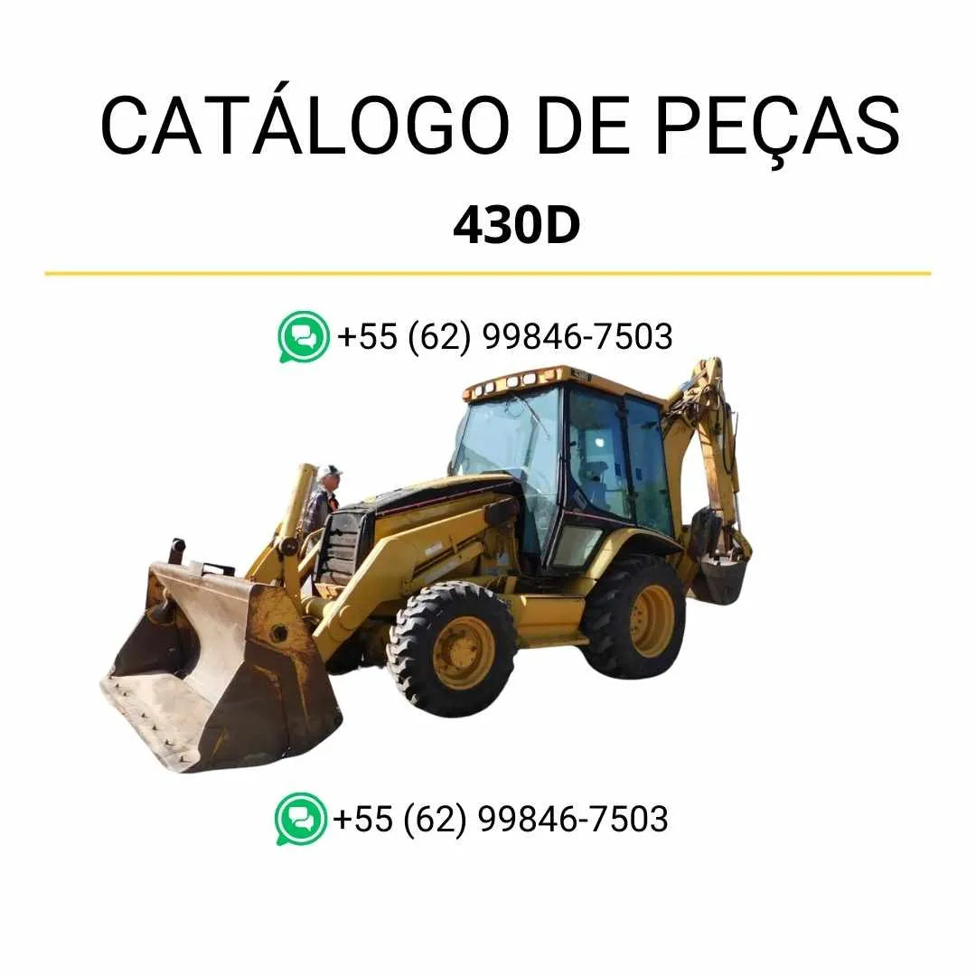 Catálogo de peças Caterpillar 430D em PDF com ilustrações técnicas precisas e códigos originais de todos os componentes da retroescavadeira.