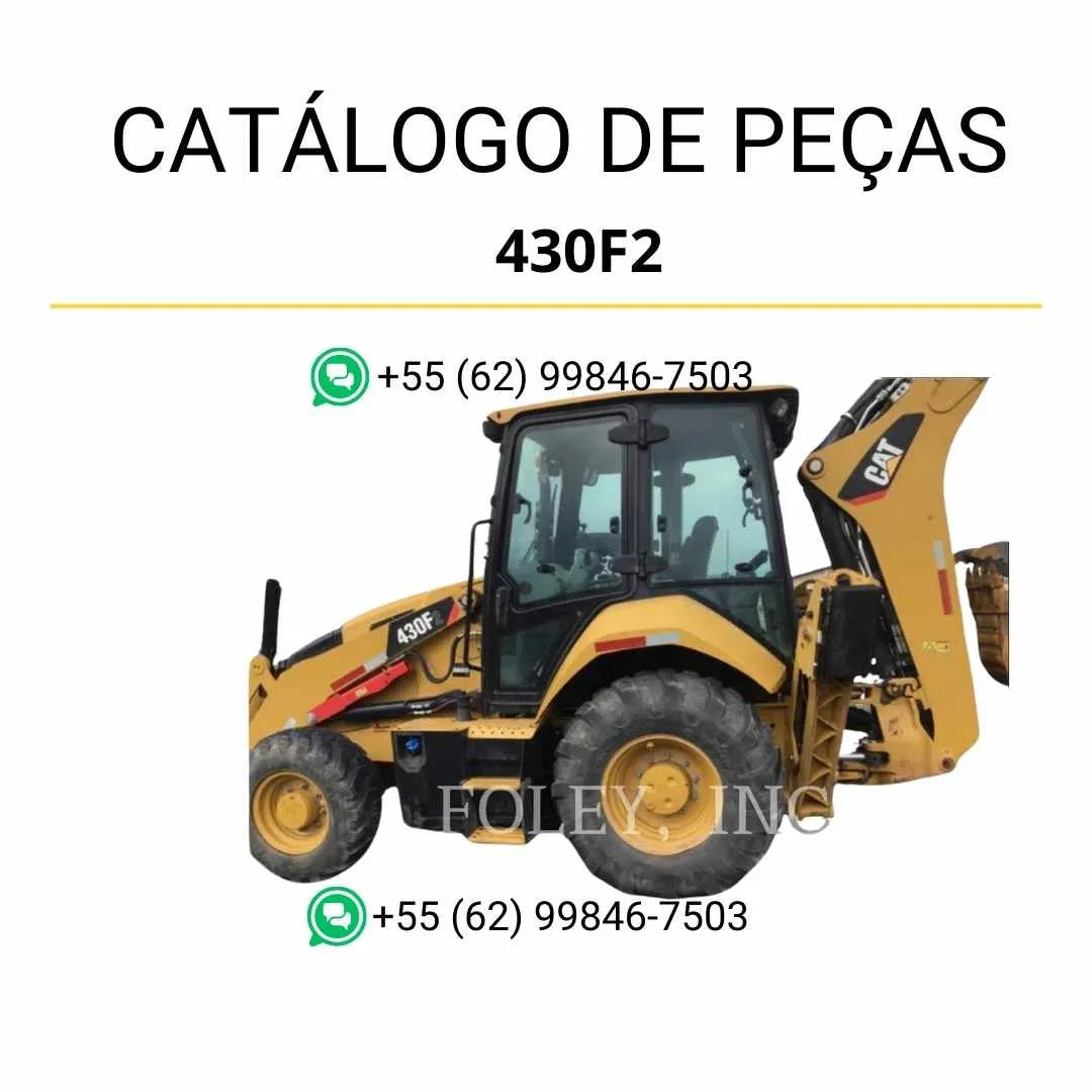 Catálogo de peças Caterpillar 430F2 em PDF com vistas explodidas, códigos originais e diagramas técnicos da retroescavadeira.