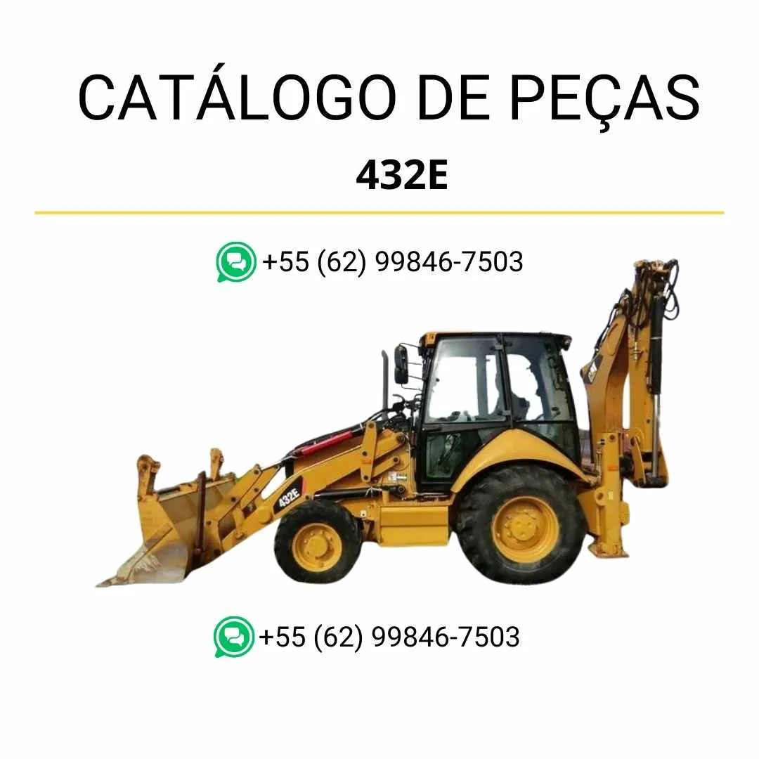 Catálogo de peças Caterpillar 432E em PDF com diagramas técnicos precisos e identificação completa dos componentes da retroescavadeira.