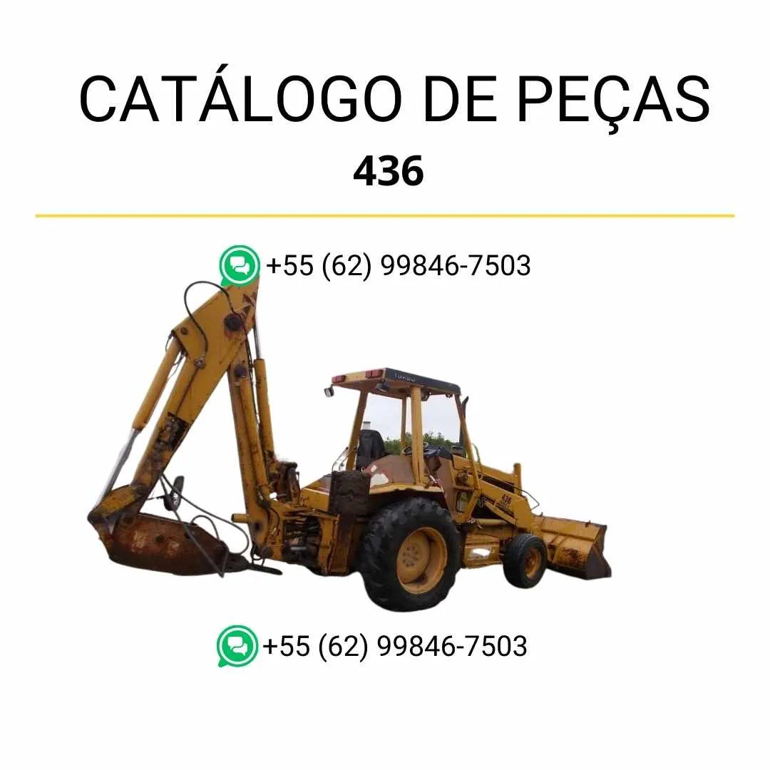 Catálogo de peças Caterpillar 436 em PDF com ilustrações detalhadas e lista completa de componentes originais da retroescavadeira.