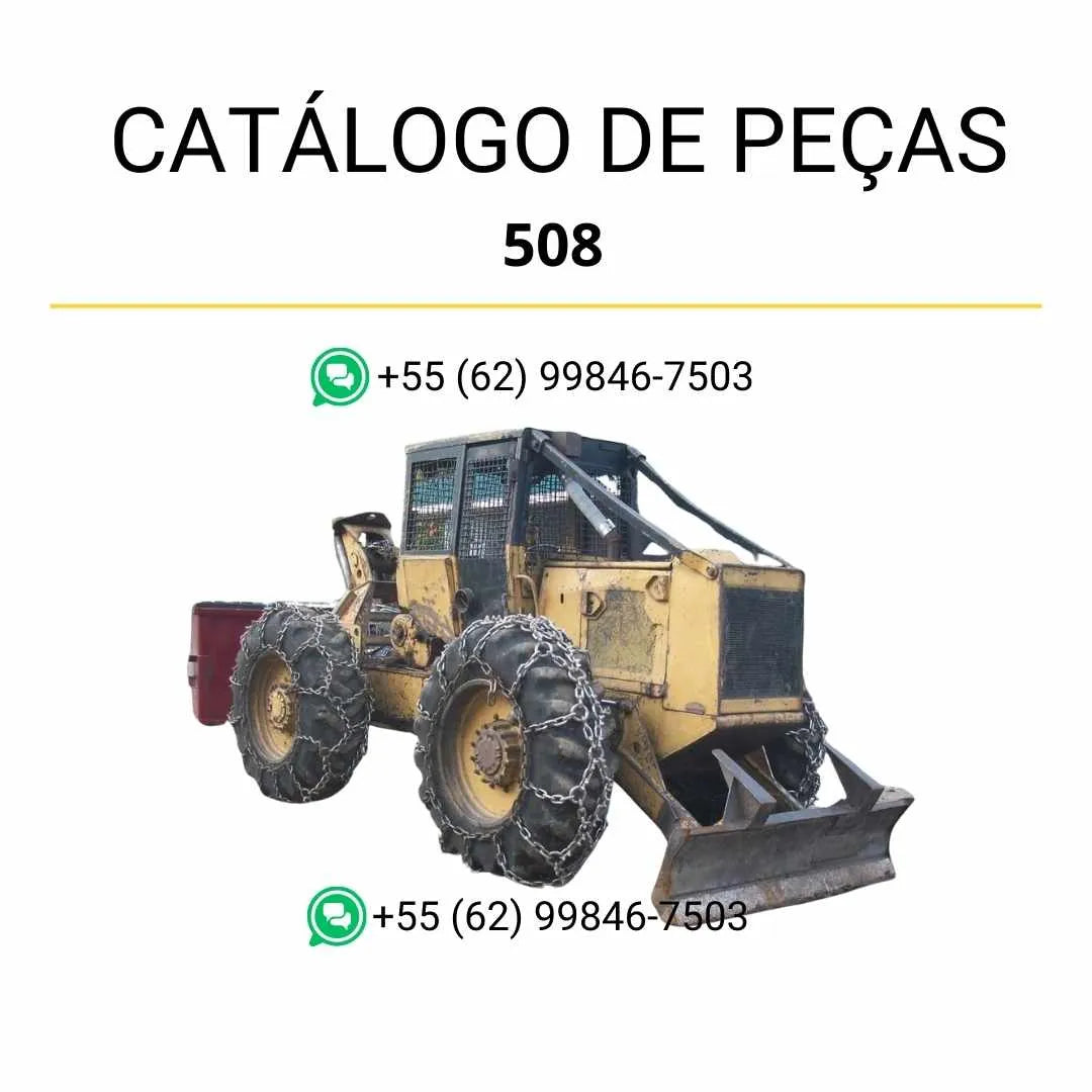 Catálogo de peças Caterpillar 508 Wheel Skidder em PDF com ilustrações técnicas e lista detalhada de componentes originais.