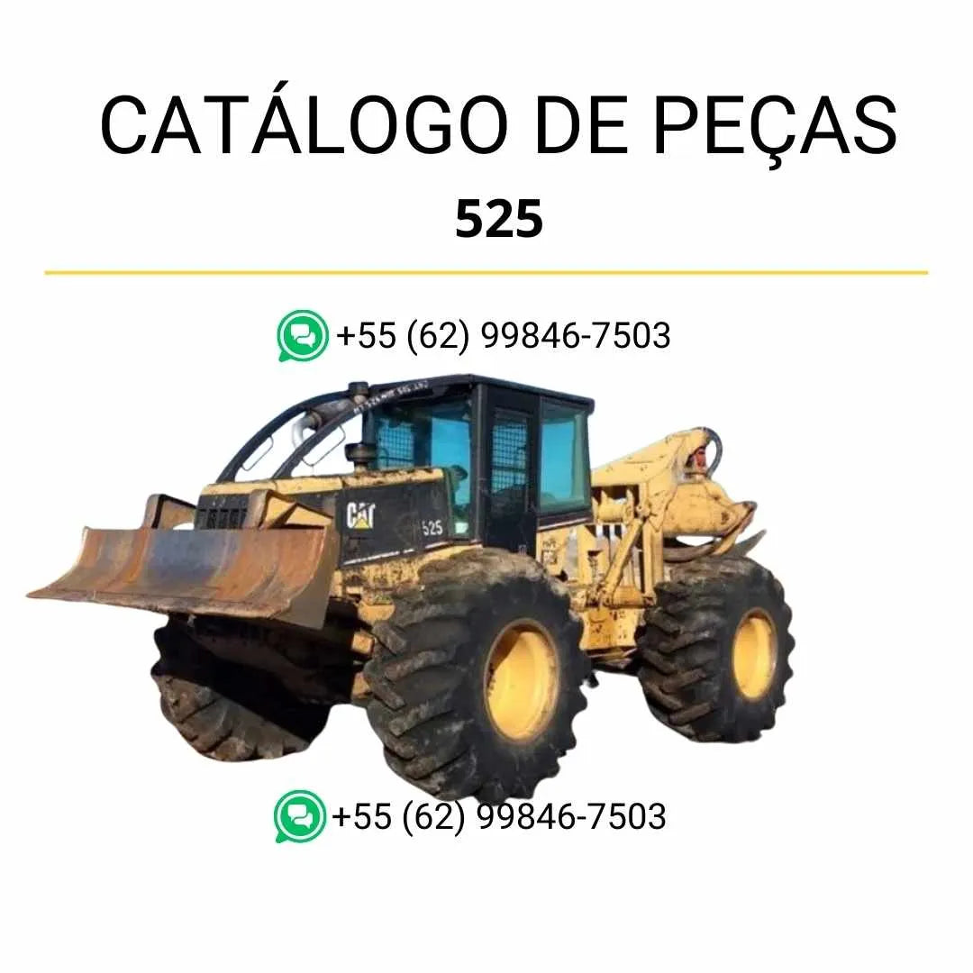 Catálogo de peças Caterpillar 525 Wheel Skidder em PDF com ilustrações técnicas completas e referências originais para manutenção precisa.