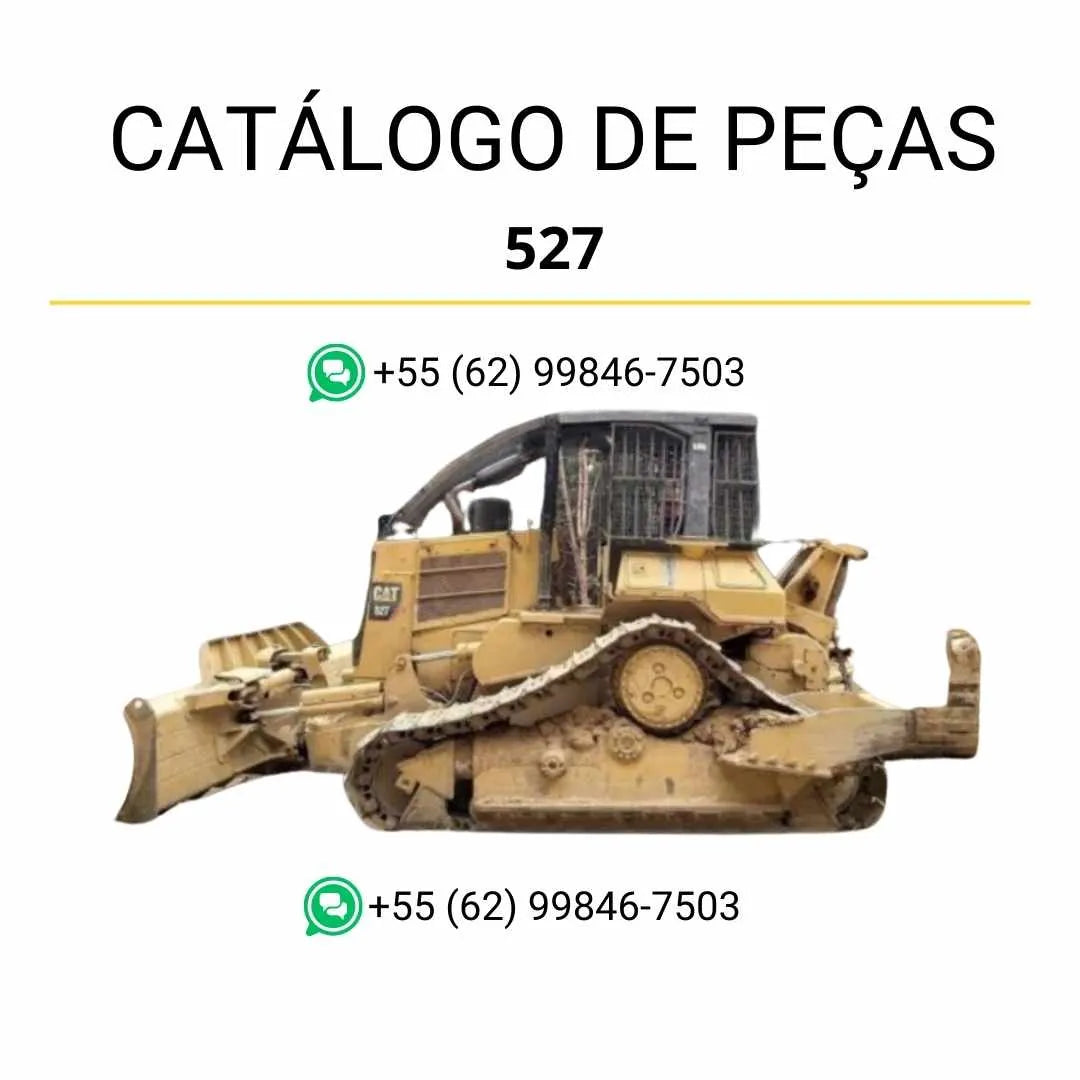 Catálogo de peças Caterpillar 527 Track Skidder em PDF com diagramas técnicos detalhados e lista completa de componentes originais para manutenção.