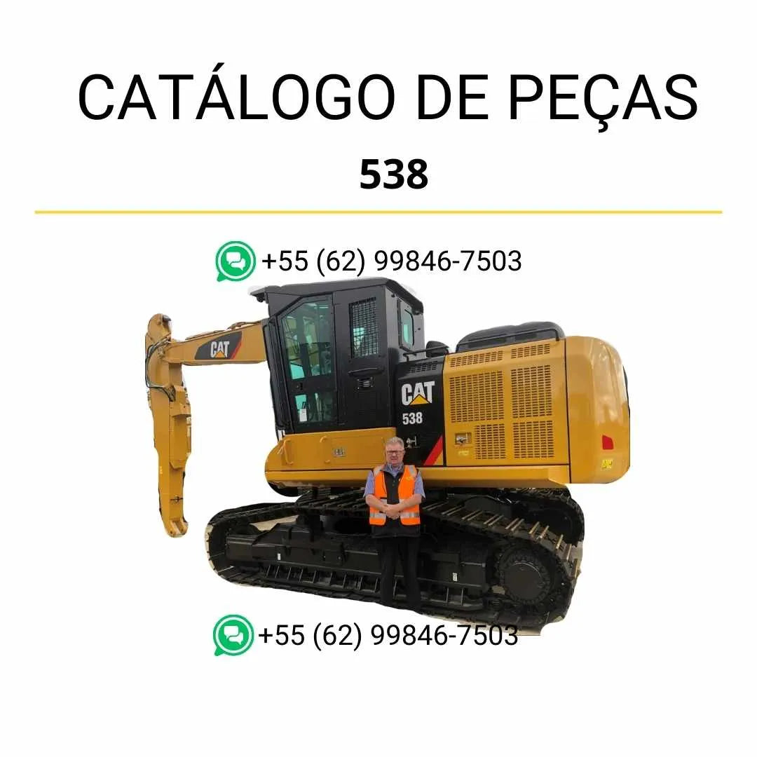 Catálogo de peças Caterpillar 538 escavadeira em PDF com diagramas técnicos detalhados e lista completa de componentes originais para manutenção.